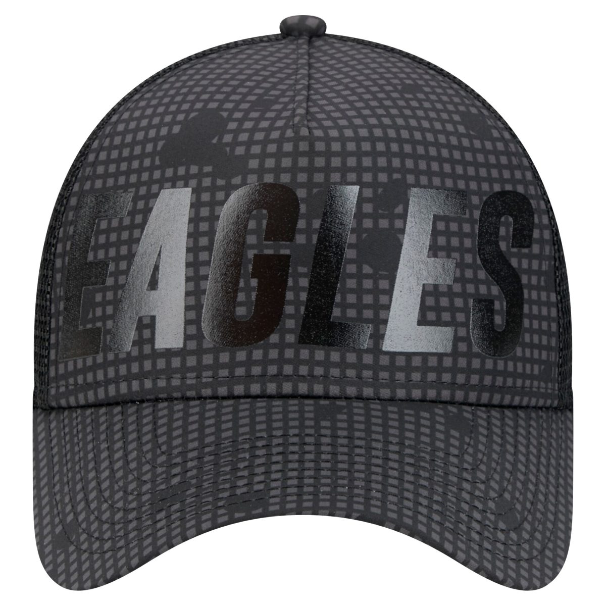mens new era black philadelphia eagles throwback midnight ink tonal text a-frame trucker 9forty adjustable hat | NFL Jerseys & Hats Collection at Eagles Jerseys