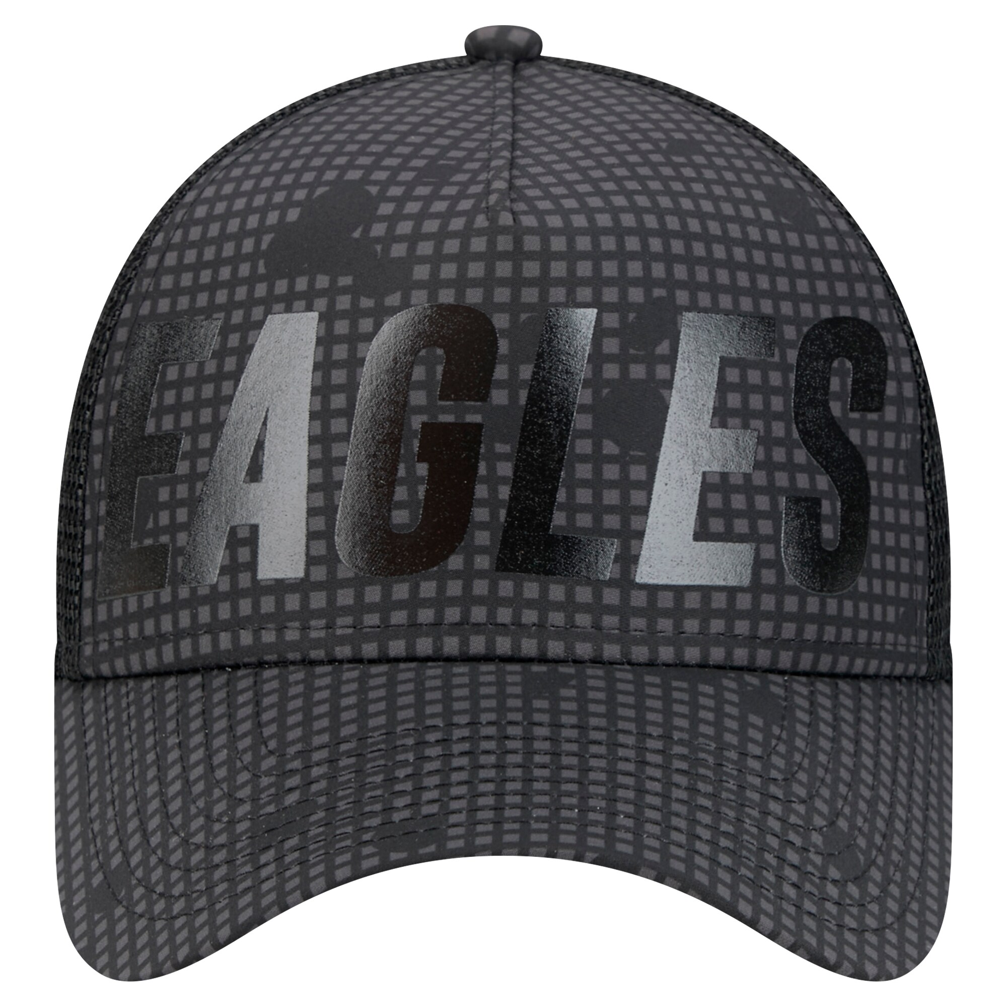 mens new era black philadelphia eagles throwback midnight ink tonal text a-frame trucker 9forty adjustable hat | NFL Jerseys & Hats Collection at Eagles Jerseys