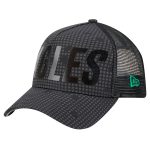 mens new era black philadelphia eagles throwback midnight ink tonal text a-frame trucker 9forty adjustable hat | NFL Jerseys & Hats Collection at Eagles Jerseys