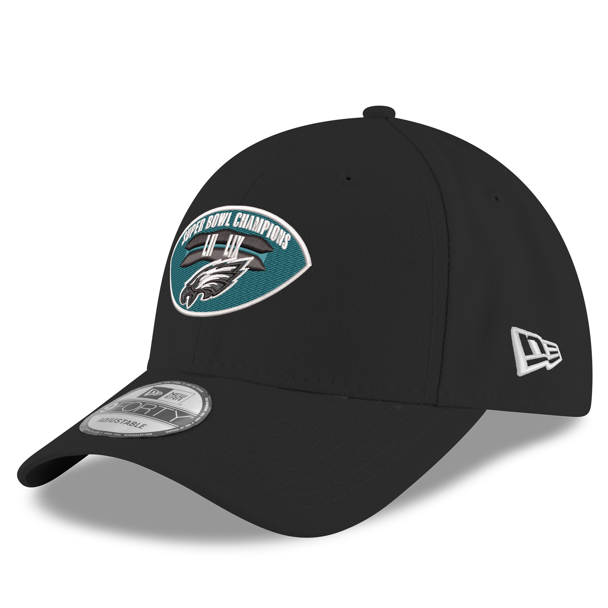 mens new era black philadelphia eagles two-time super bowl champions 9forty adjustable hat | NFL Jerseys & Hats Collection at Eagles Jerseys
