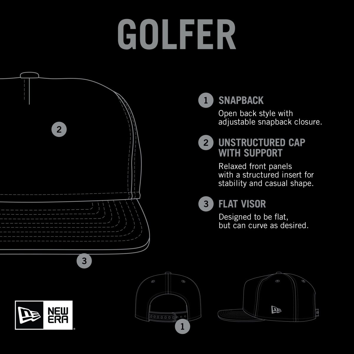 mens new era black philadelphia eagles wakey wakey golfer snapback hat | NFL Jerseys & Hats Collection at Eagles Jerseys