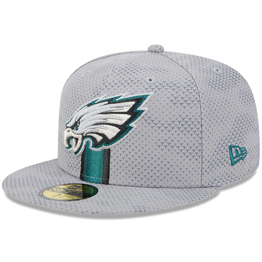 mens new era gray philadelphia eagles 2024 sideline 59fifty fitted hat | NFL Jerseys & Hats Collection at Eagles Jerseys