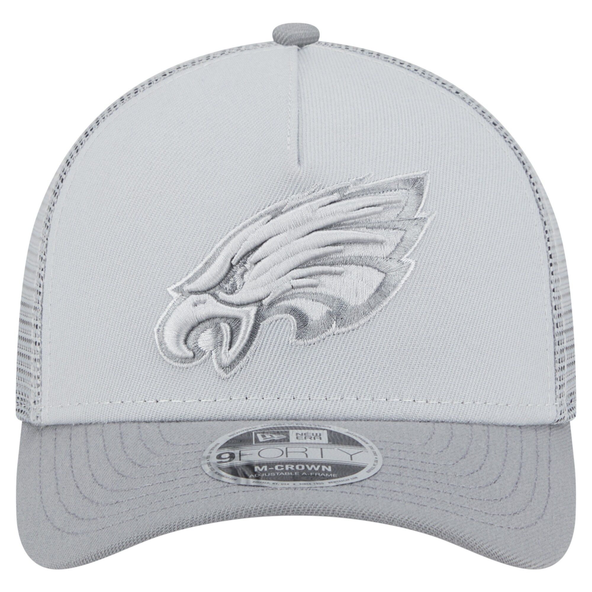 mens new era gray philadelphia eagles domain a-frame trucker 9forty adjustable hat | NFL Jerseys & Hats Collection at Eagles Jerseys