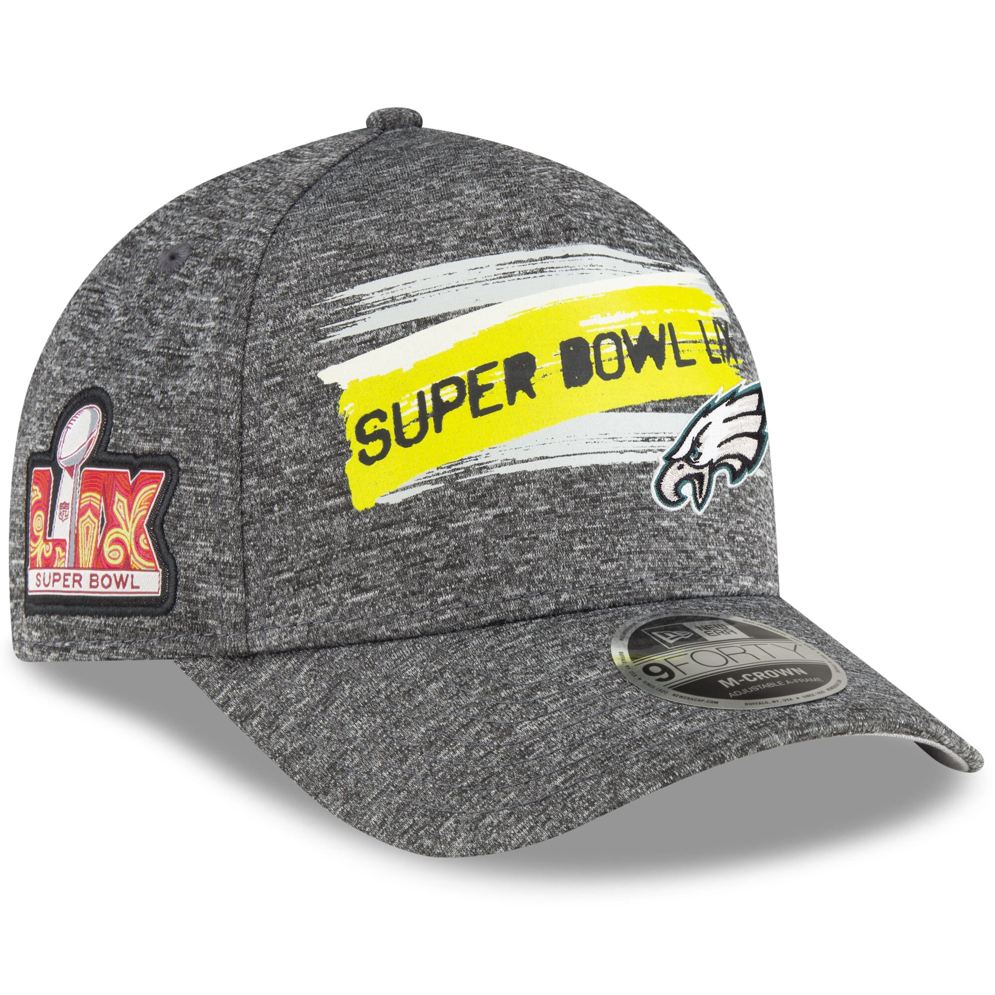 mens new era gray philadelphia eagles super bowl lix 9forty a-frame adjustable hat | NFL Jerseys & Hats Collection at Eagles Jerseys