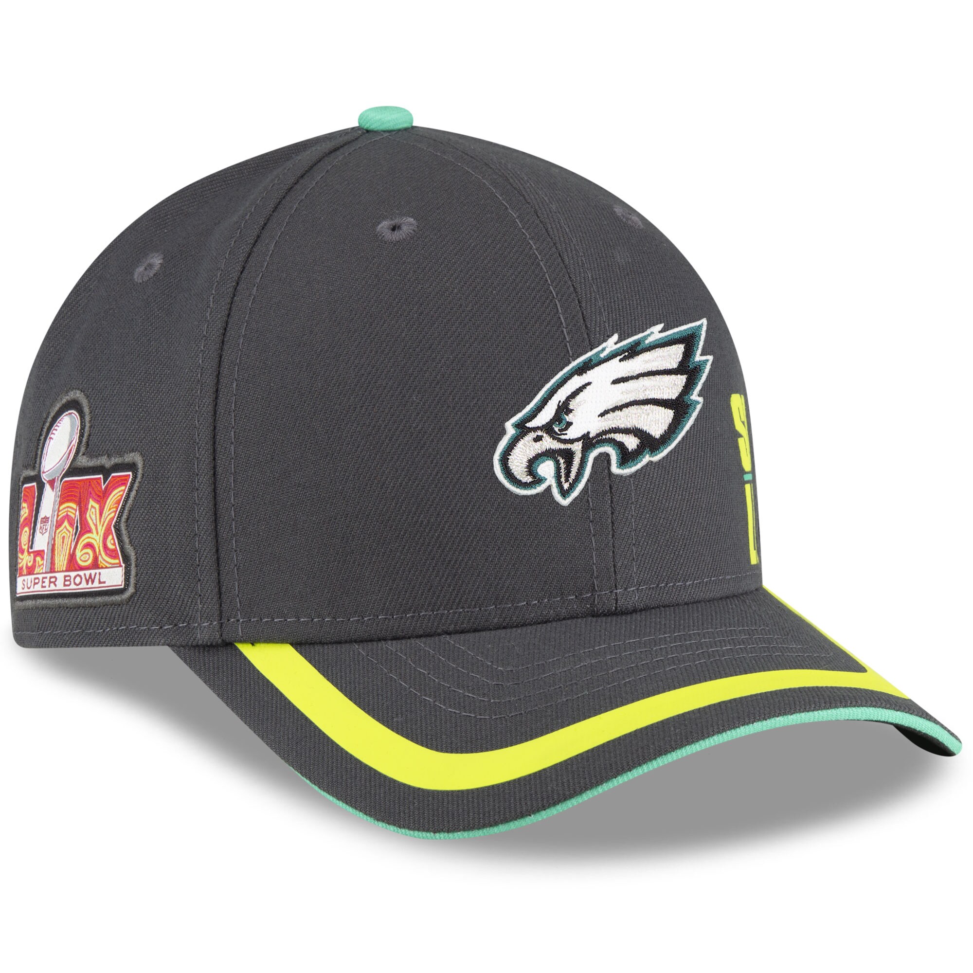 mens new era gray philadelphia eagles super bowl lix 9forty adjustable hat | NFL Jerseys & Hats Collection at Eagles Jerseys