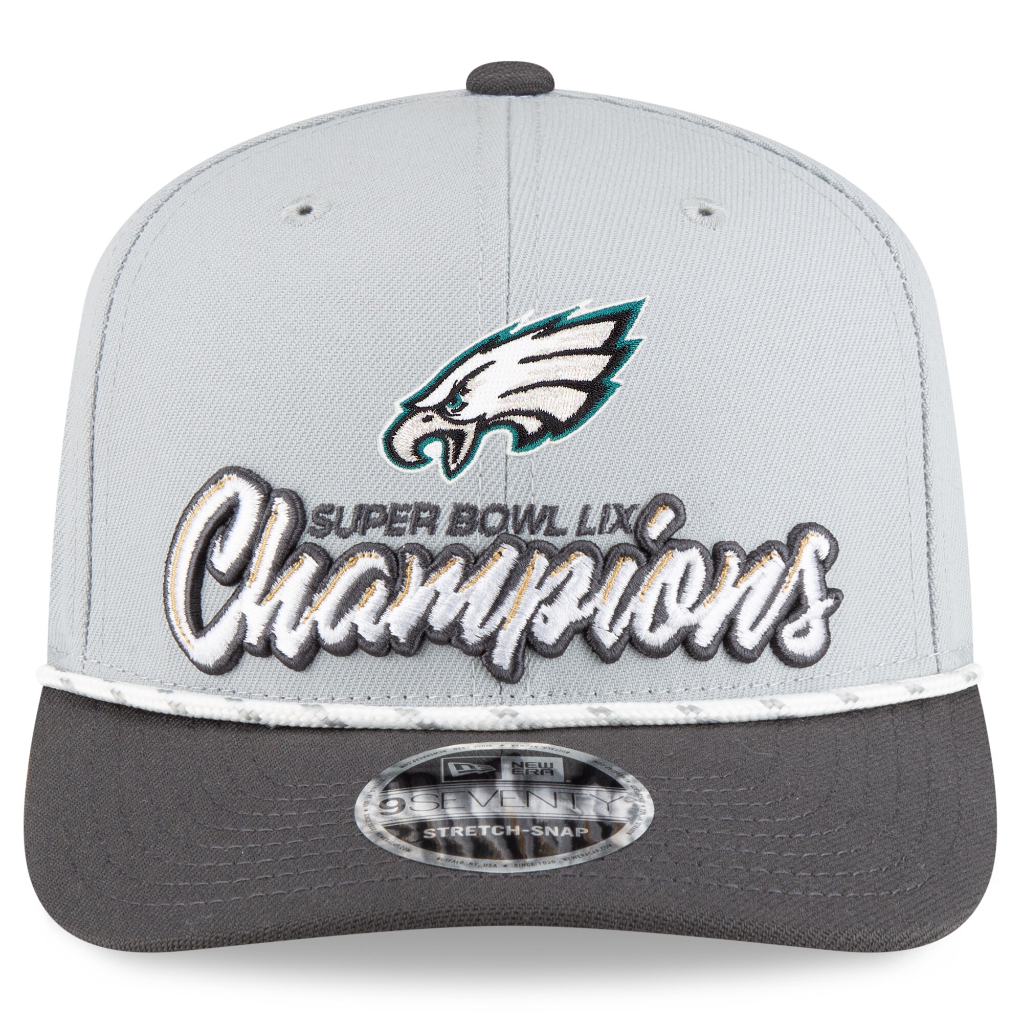 mens new era graycharcoal philadelphia eagles super bowl lix champions locker room trophy collection 9seventy rope adjustable hat | NFL Jerseys & Hats Collection at Eagles Jerseys