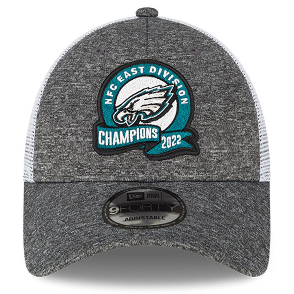 mens new era heather gray philadelphia eagles 2022 nfc east division champions locker room 9forty adjustable hat | NFL Jerseys & Hats Collection at Eagles Jerseys