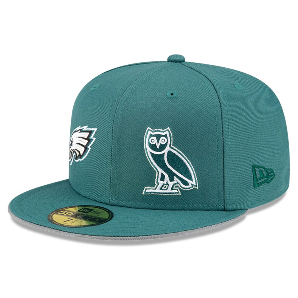 mens new era midnight green philadelphia eagles ovo x nfl 59fifty fitted hat | NFL Jerseys & Hats Collection at Eagles Jerseys