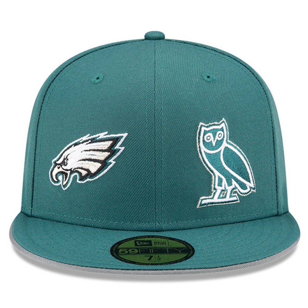 mens new era midnight green philadelphia eagles ovo x nfl 59fifty fitted hat | NFL Jerseys & Hats Collection at Eagles Jerseys