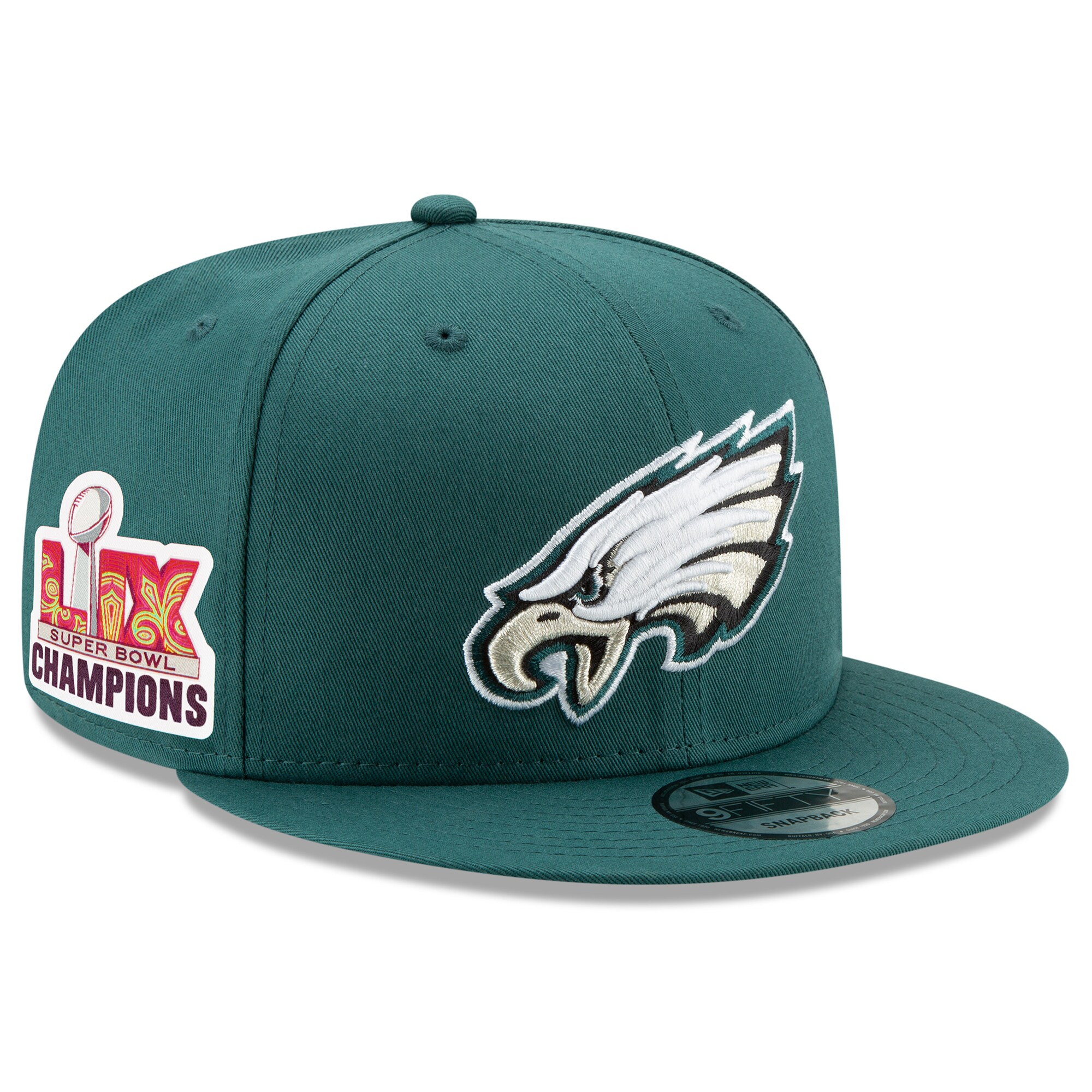 mens new era midnight green philadelphia eagles super bowl lix champions side patch 9fifty snapback hat – 202851519 | NFL Jerseys & Hats Collection at Eagles Jerseys