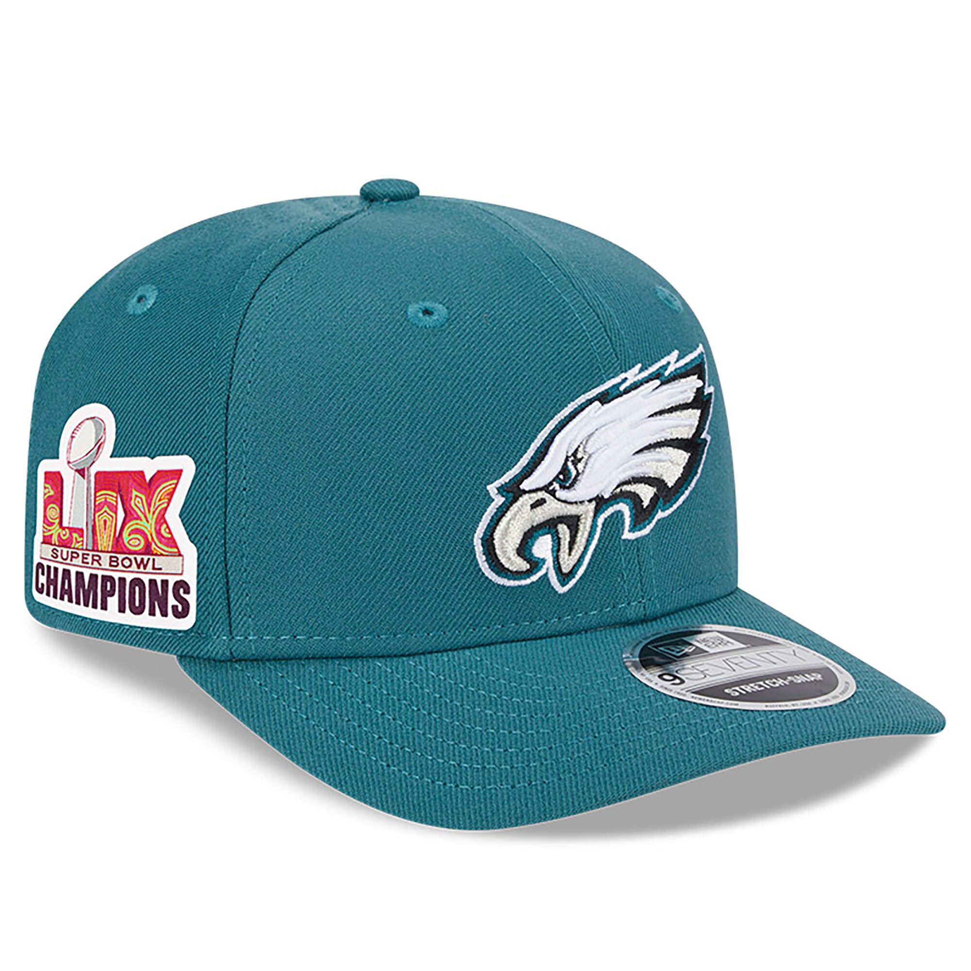mens new era midnight green philadelphia eagles super bowl lix champions side patch 9seventy adjustable hat | NFL Jerseys & Hats Collection at Eagles Jerseys