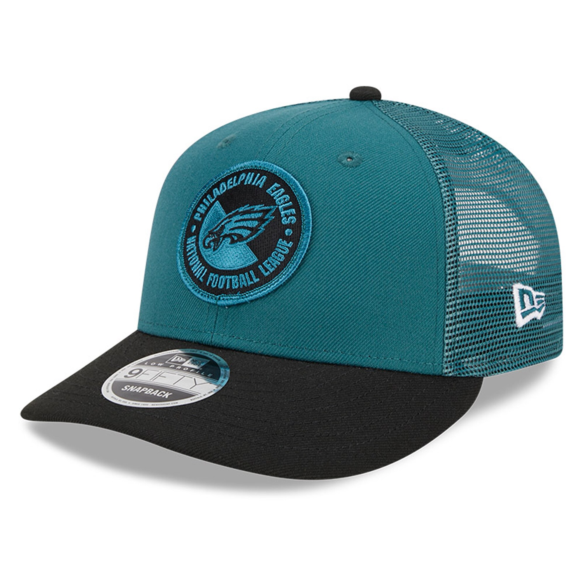 mens new era midnight greenblack philadelphia eagles 2023 sideline low profile 9fifty snapback hat | NFL Jerseys & Hats Collection at Eagles Jerseys