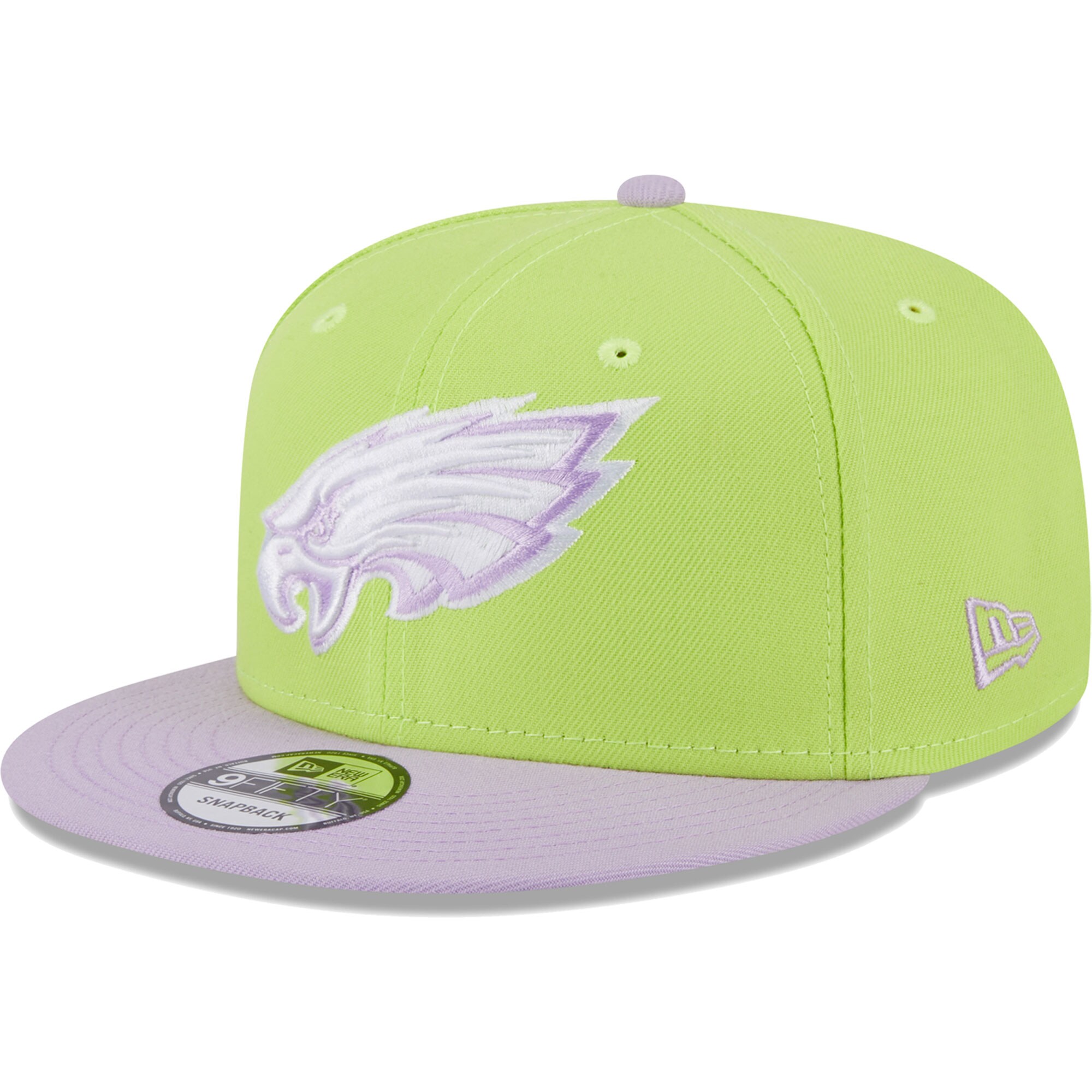 mens new era neon greenlavender philadelphia eagles two-tone color pack 9fifty snapback hat | NFL Jerseys & Hats Collection at Eagles Jerseys
