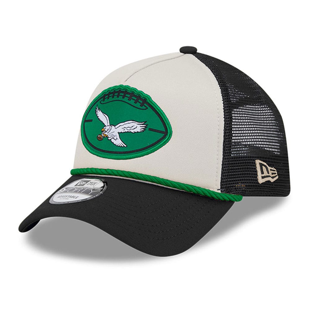 mens new era stoneblack philadelphia eagles 2024 sideline historic 9forty a-frame trucker adjustable hat | NFL Jerseys & Hats Collection at Eagles Jerseys