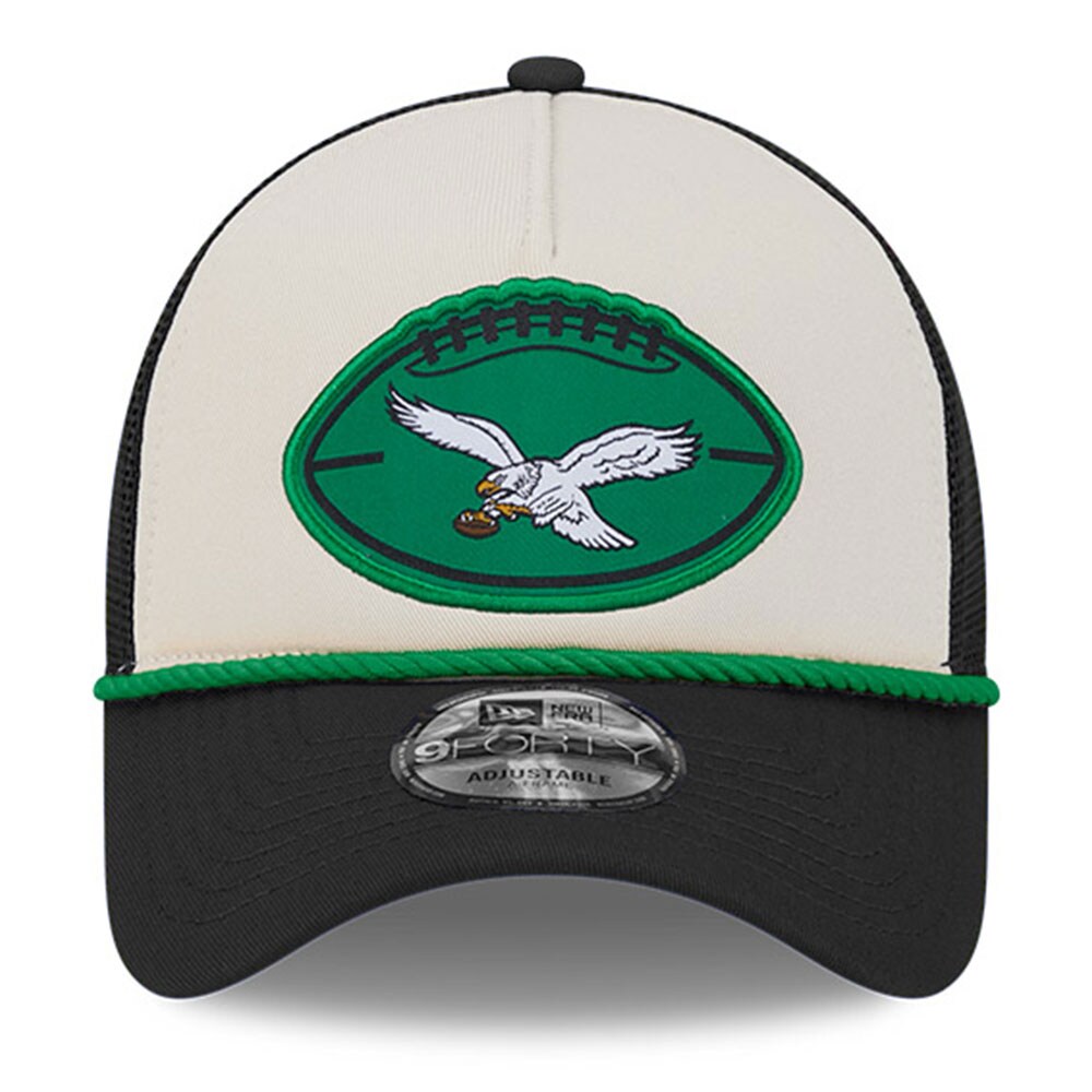 mens new era stoneblack philadelphia eagles 2024 sideline historic 9forty a-frame trucker adjustable hat | NFL Jerseys & Hats Collection at Eagles Jerseys