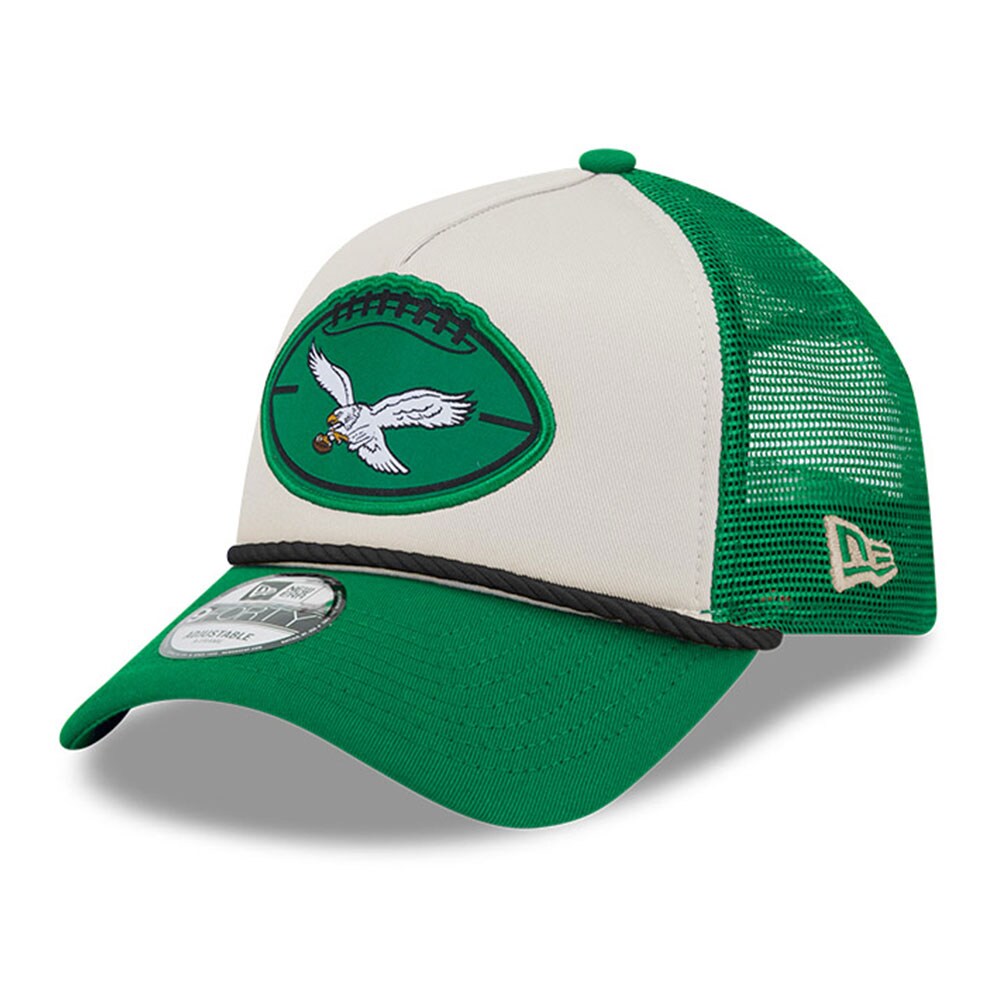 mens new era stonekelly green philadelphia eagles 2024 sideline historic 9forty a-frame trucker adjustable hat | NFL Jerseys & Hats Collection at Eagles Jerseys