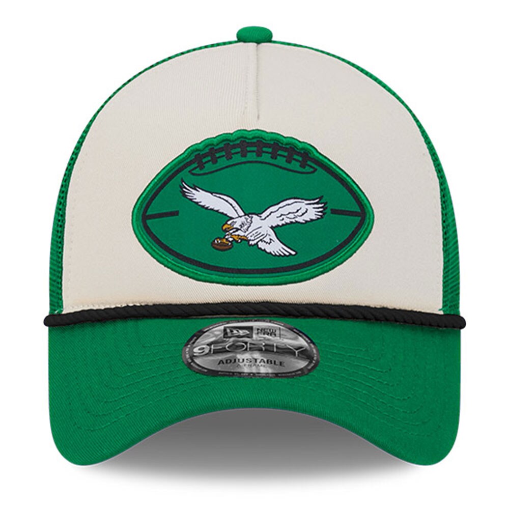 mens new era stonekelly green philadelphia eagles 2024 sideline historic 9forty a-frame trucker adjustable hat | NFL Jerseys & Hats Collection at Eagles Jerseys