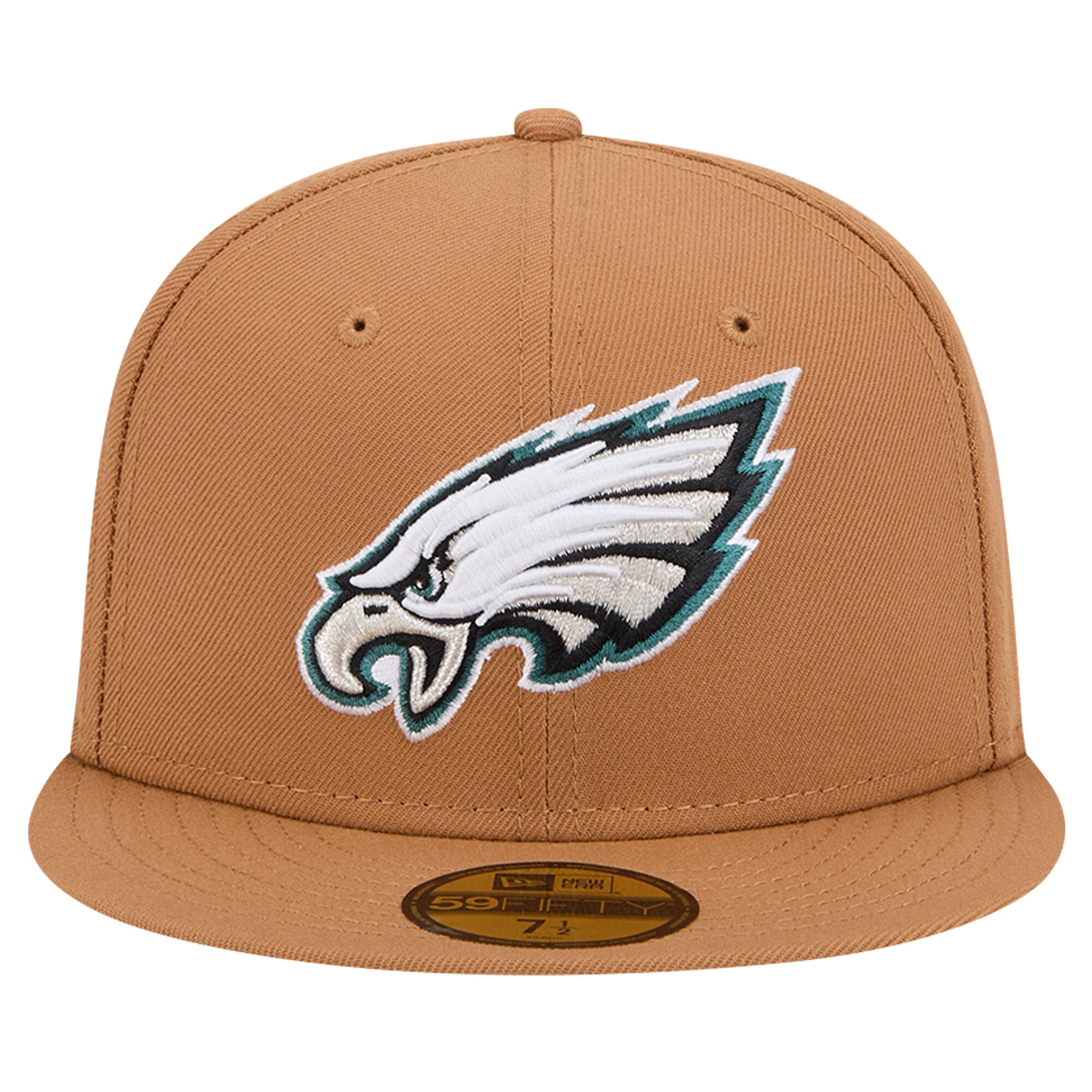 mens new era tan philadelphia eagles color pack 59fifty fitted hat with side patch | NFL Jerseys & Hats Collection at Eagles Jerseys