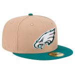 mens new era tan philadelphia eagles logo main 59fifty fitted hat | NFL Jerseys & Hats Collection at Eagles Jerseys