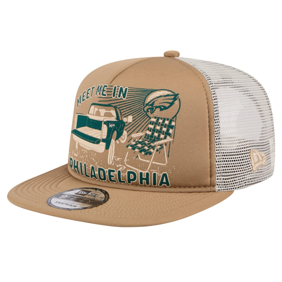 mens new era tan philadelphia eagles meet me 9fifty snapback hat | NFL Jerseys & Hats Collection at Eagles Jerseys