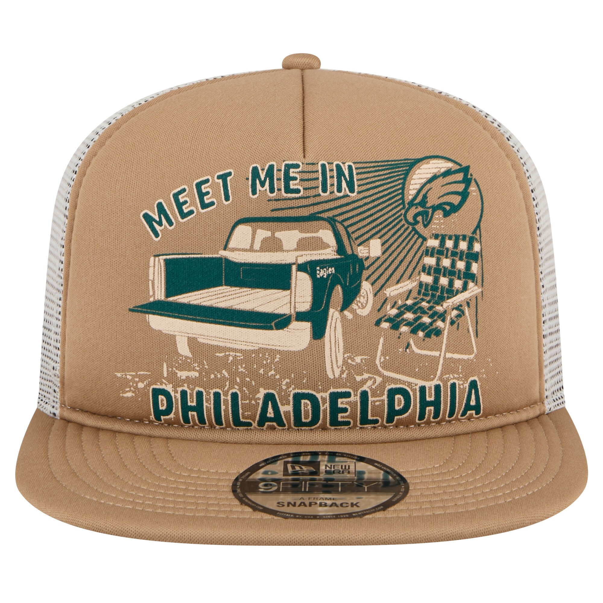 mens new era tan philadelphia eagles meet me 9fifty snapback hat | NFL Jerseys & Hats Collection at Eagles Jerseys