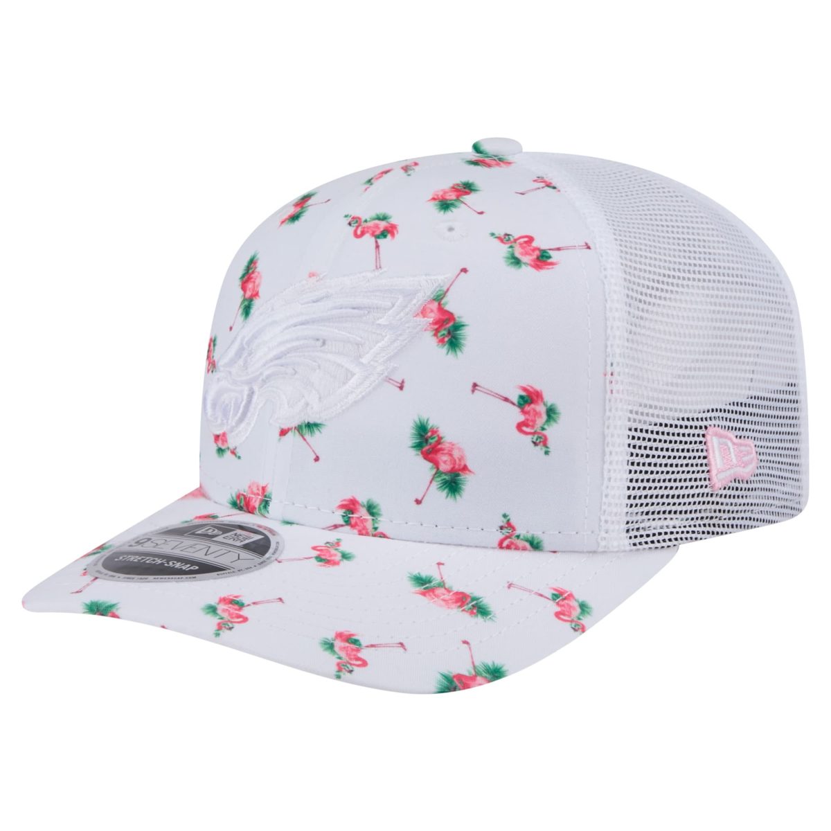 mens new era white philadelphia eagles adventure flamingo pattern 9seventy stretch-snap hat | NFL Jerseys & Hats Collection at Eagles Jerseys
