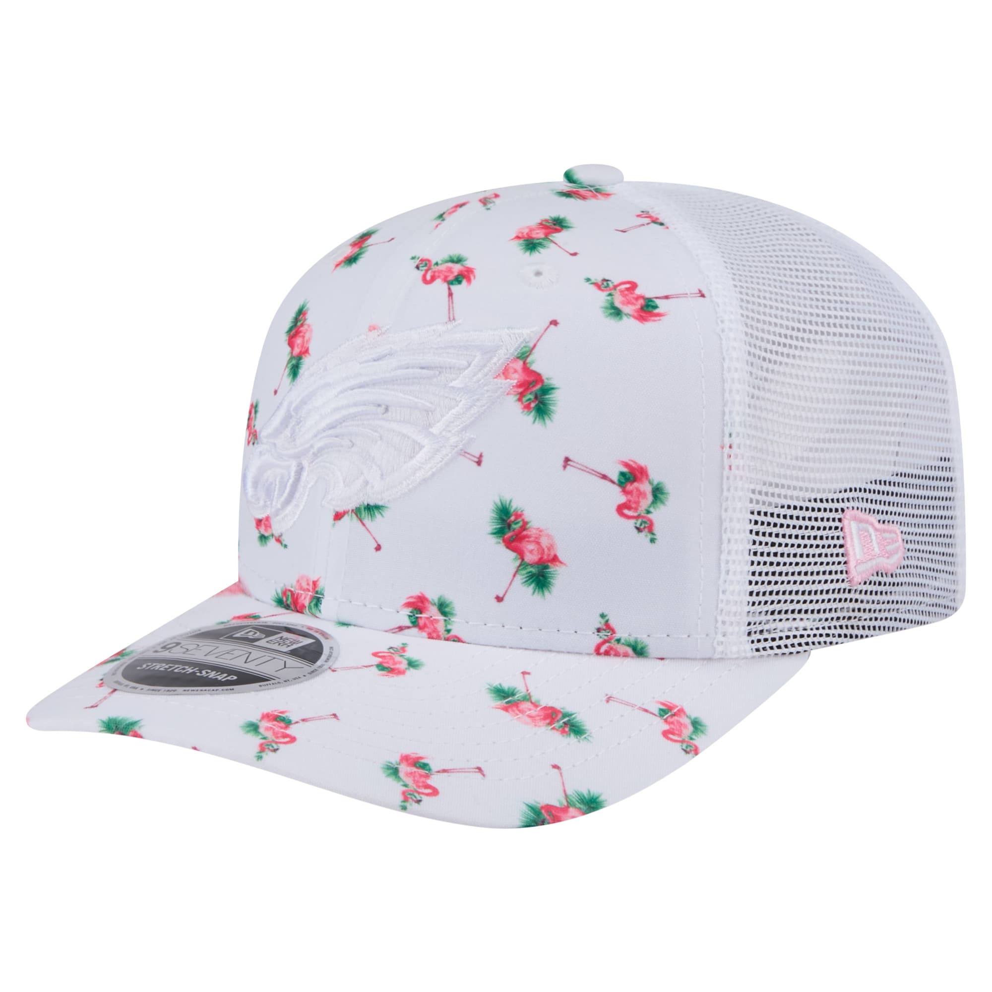 mens new era white philadelphia eagles adventure flamingo pattern 9seventy stretch-snap hat | NFL Jerseys & Hats Collection at Eagles Jerseys