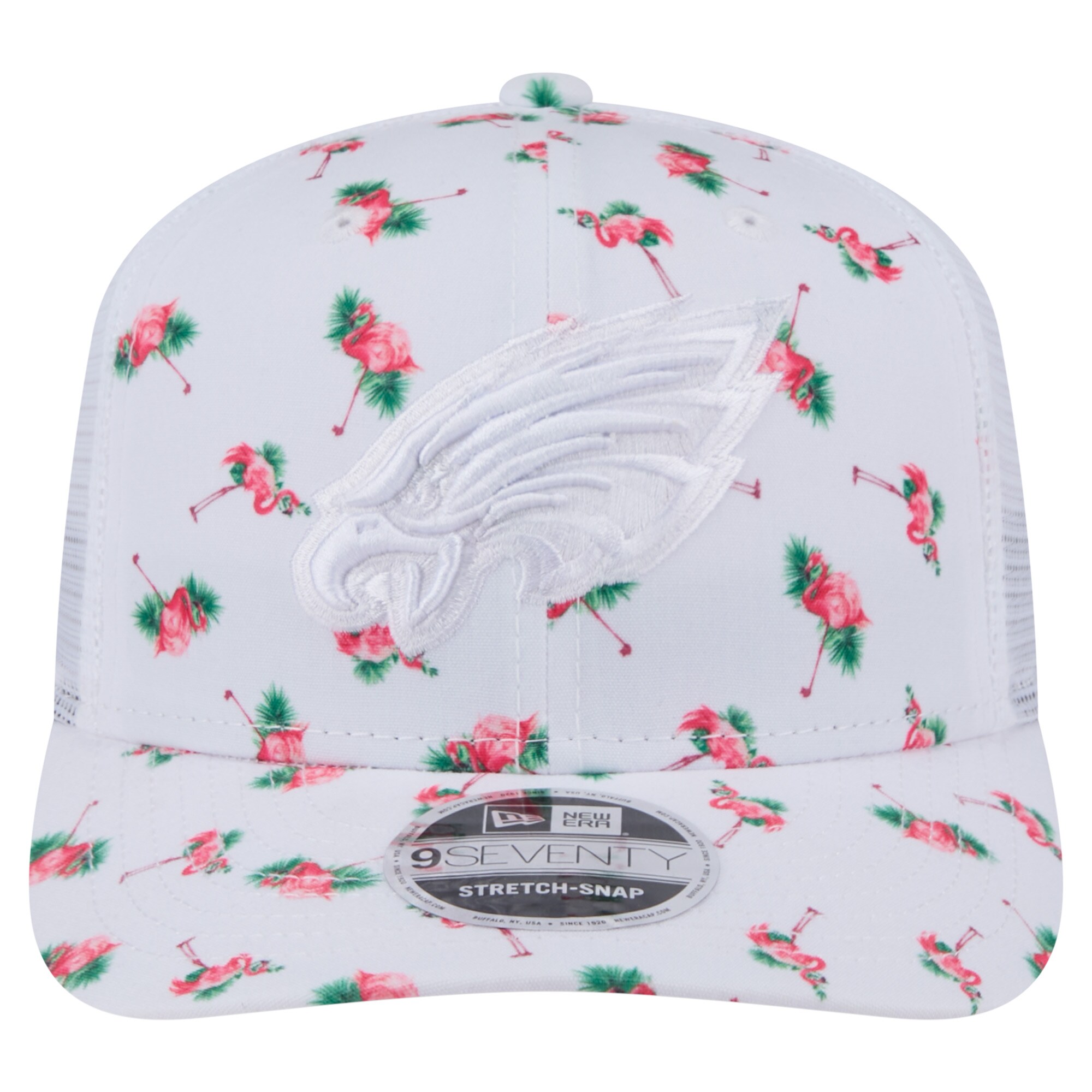 mens new era white philadelphia eagles adventure flamingo pattern 9seventy stretch-snap hat | NFL Jerseys & Hats Collection at Eagles Jerseys