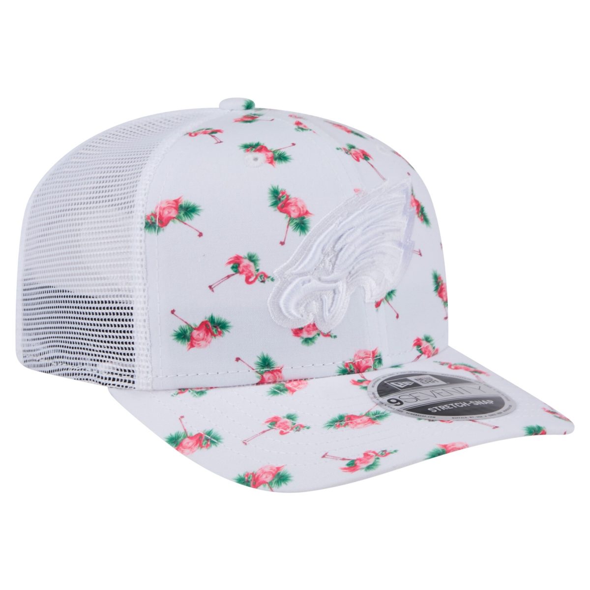 mens new era white philadelphia eagles adventure flamingo pattern 9seventy stretch-snap hat | NFL Jerseys & Hats Collection at Eagles Jerseys