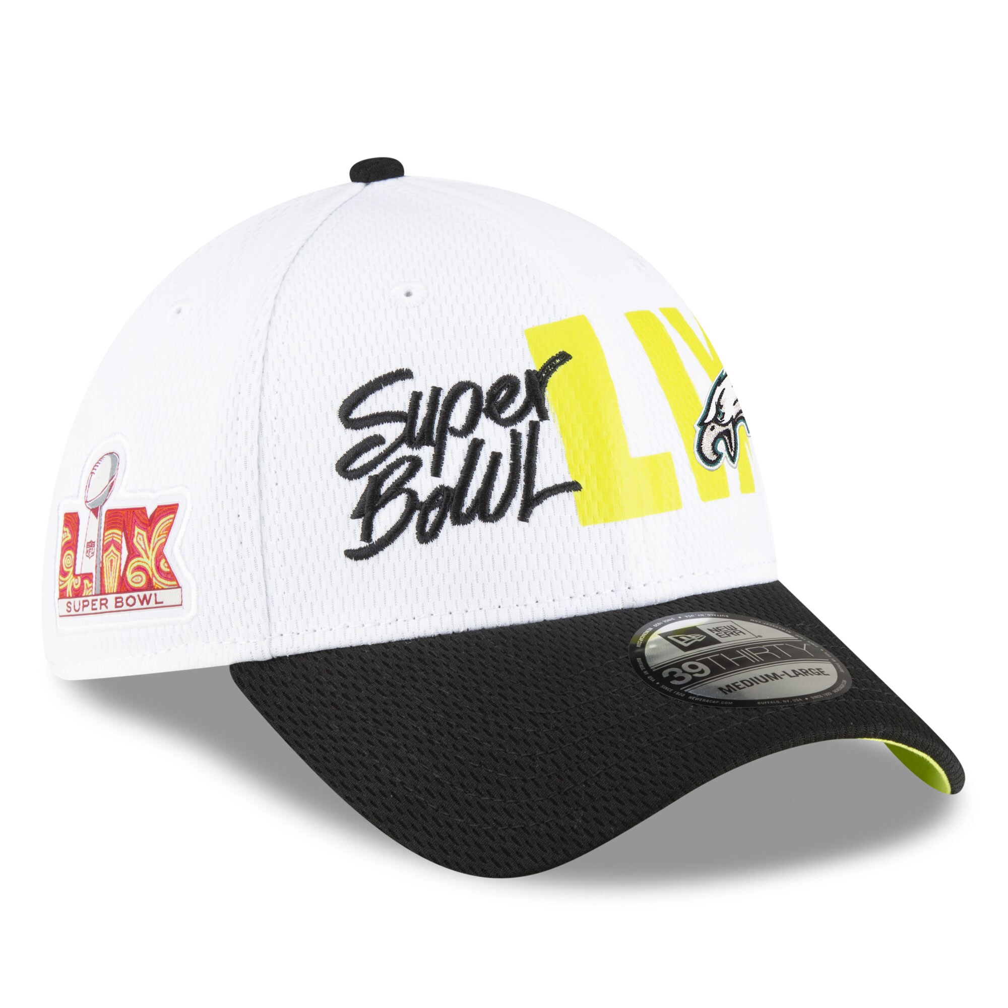 mens new era whiteblack philadelphia eagles super bowl lix 39thirty flex hat | NFL Jerseys & Hats Collection at Eagles Jerseys