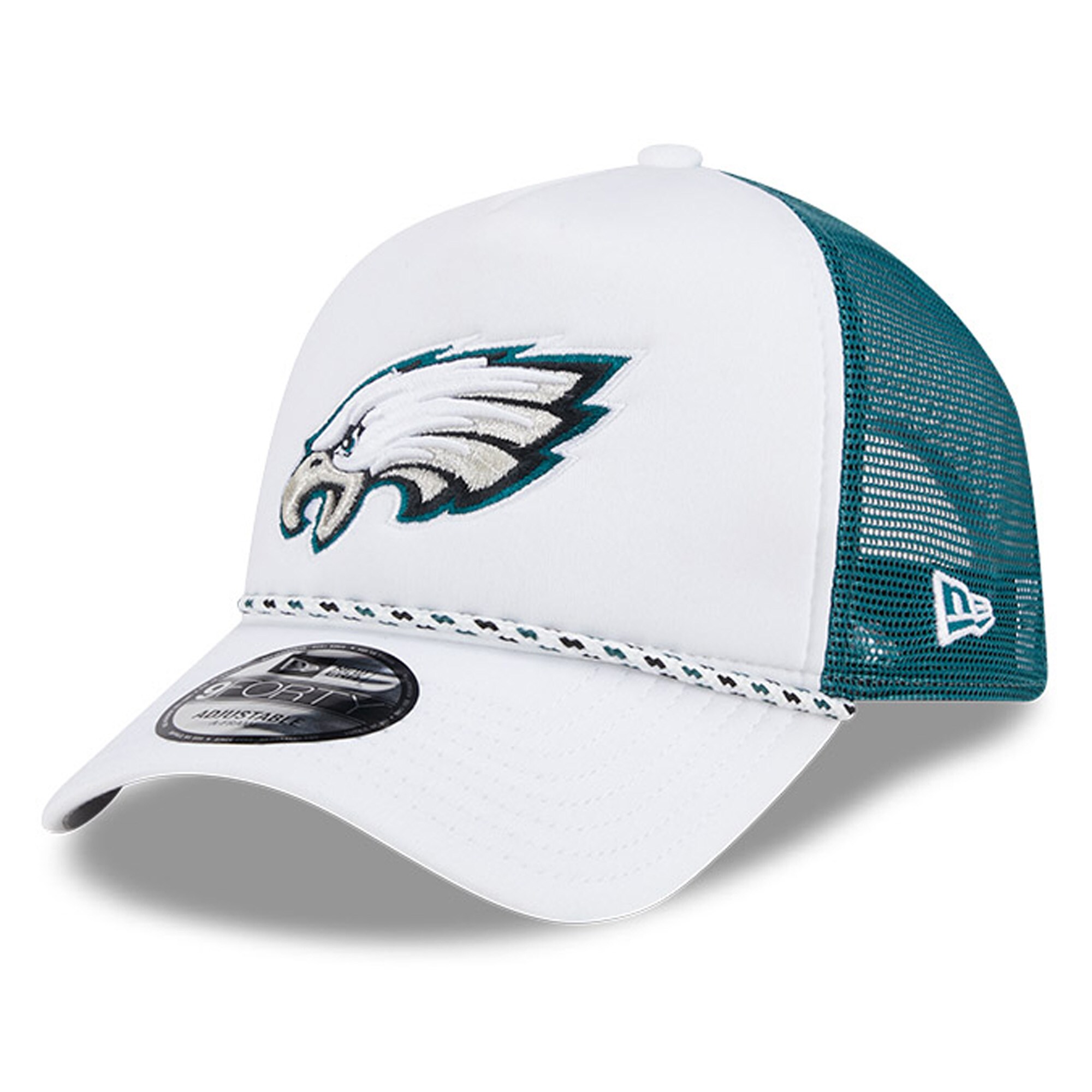 mens new era whitegreen philadelphia eagles court sport foam front a-frame 9forty adjustable trucker hat | NFL Jerseys & Hats Collection at Eagles Jerseys