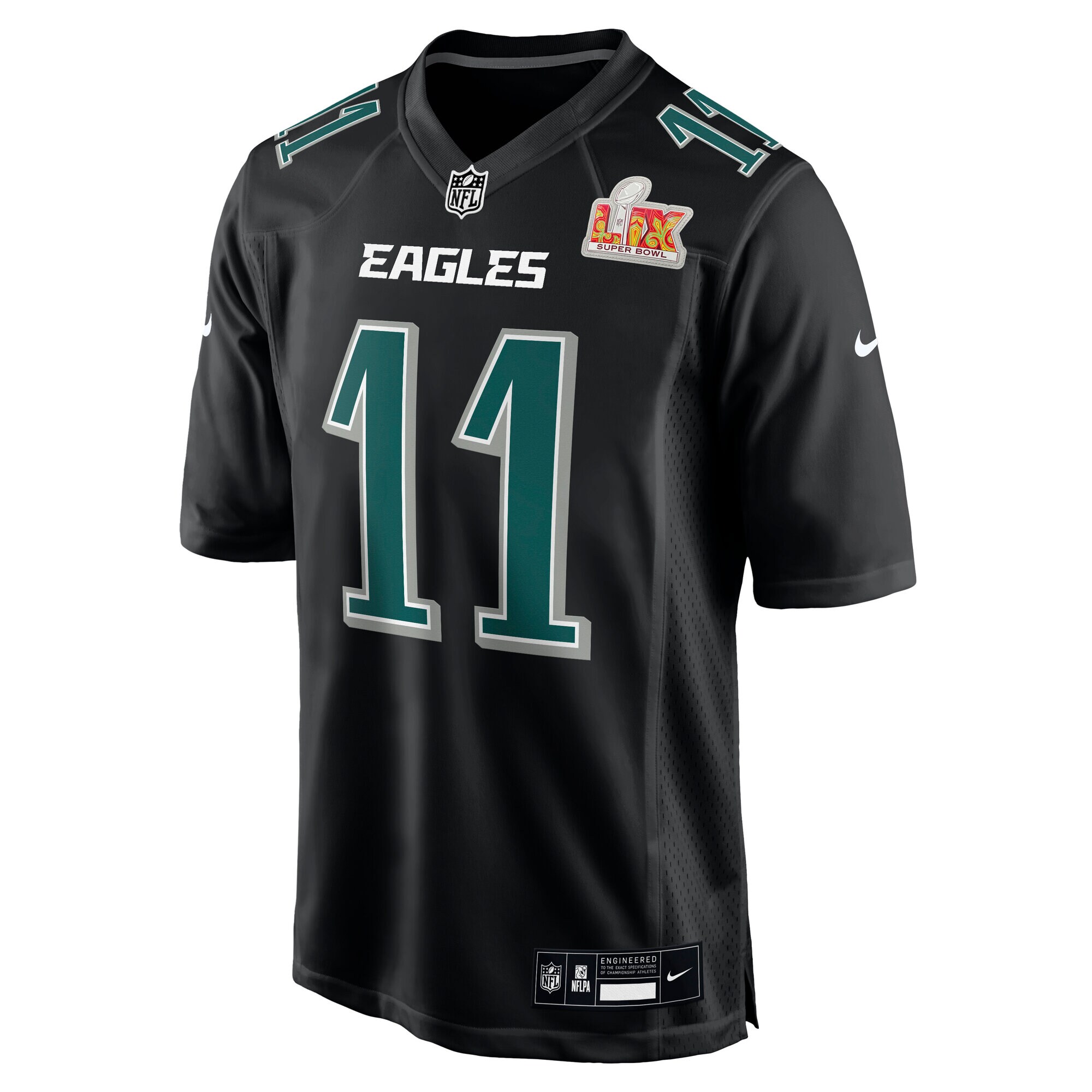 mens nike a.j. brown carbon black philadelphia eagles super bowl lix fashion game player jersey | NFL Jerseys & Hats Collection at Eagles Jerseys