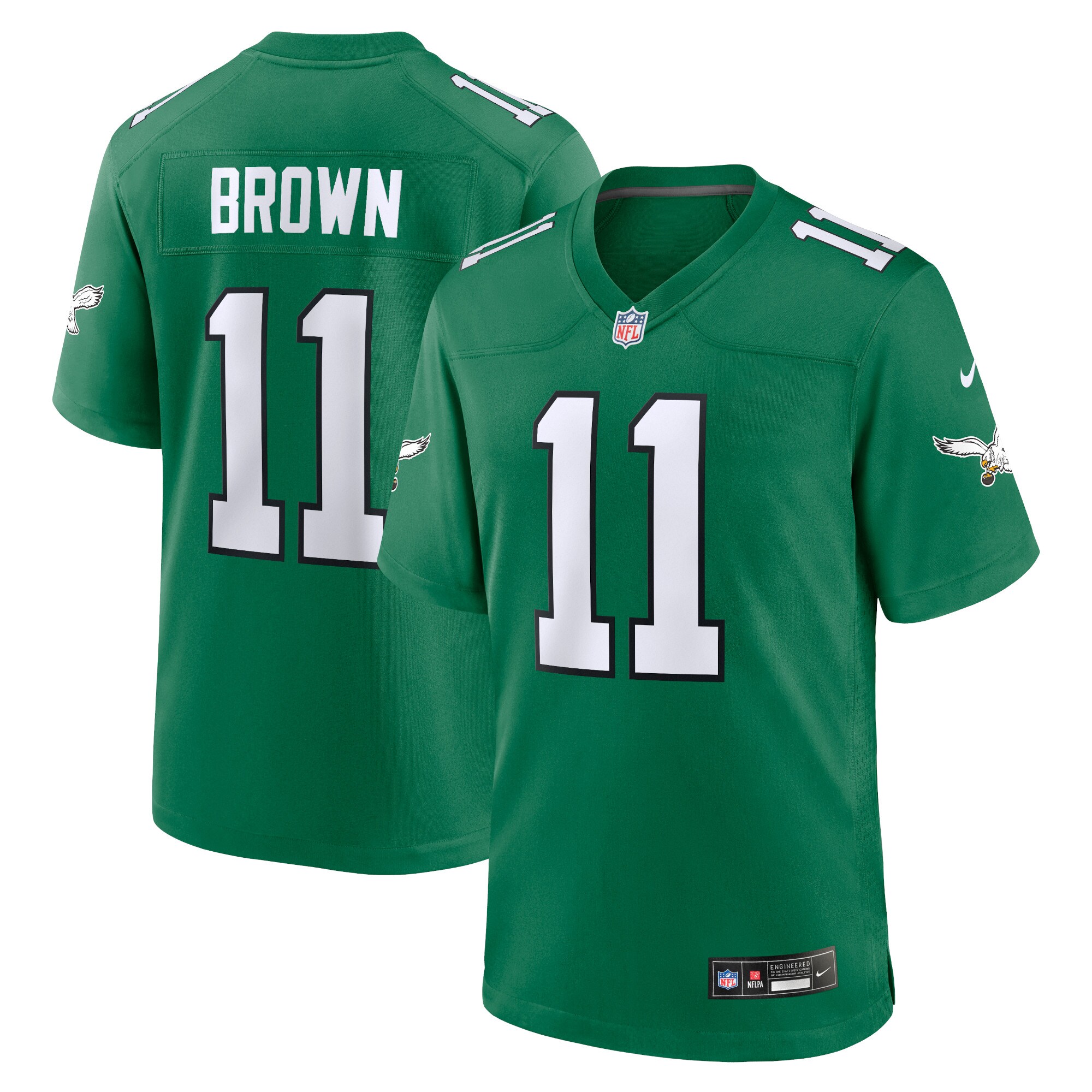 mens nike a.j. brown kelly green philadelphia eagles alternate game player jersey | NFL Jerseys & Hats Collection at Eagles Jerseys