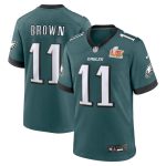 mens nike a.j. brown midnight green philadelphia eagles super bowl lix game player jersey | NFL Jerseys & Hats Collection at Eagles Jerseys
