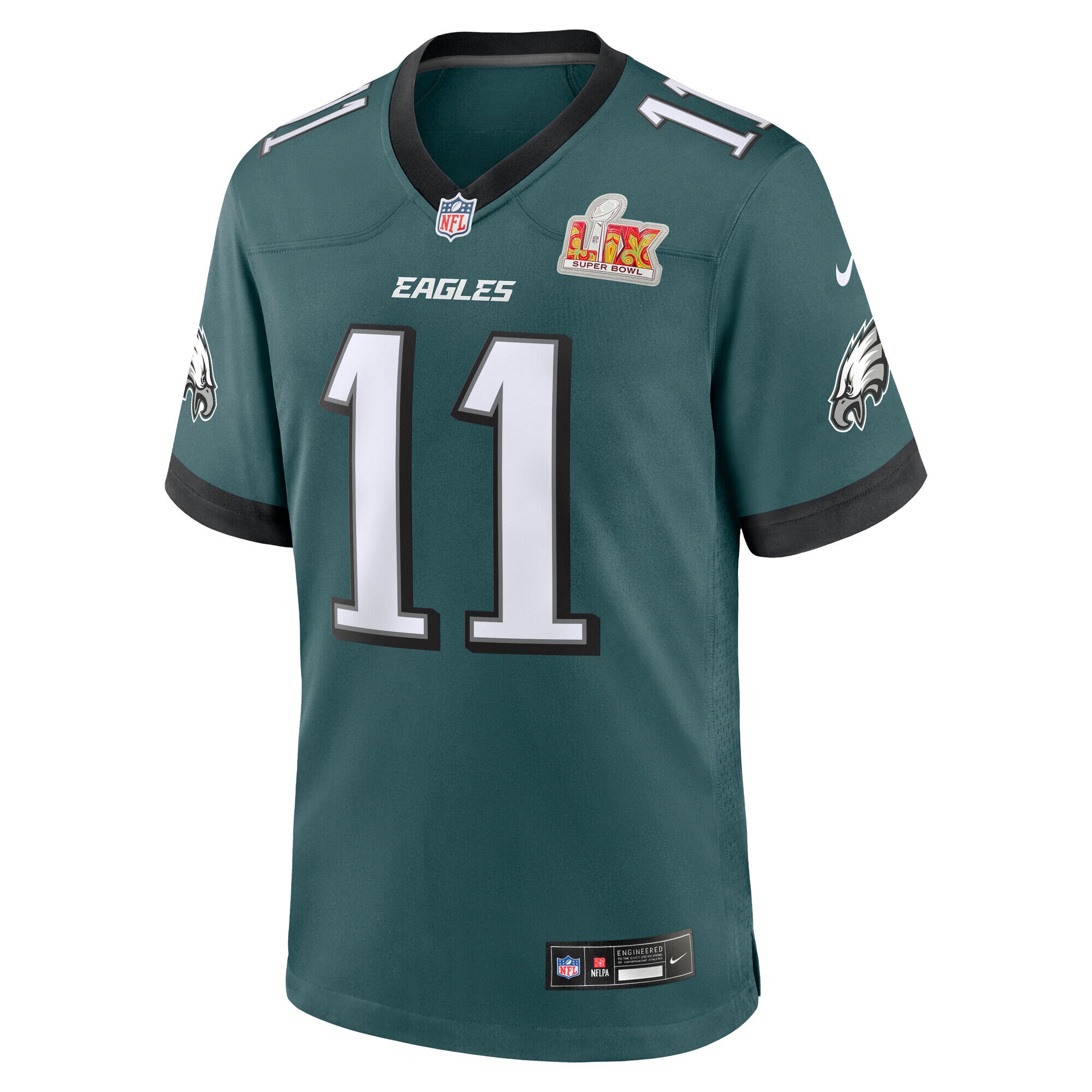 mens nike a.j. brown midnight green philadelphia eagles super bowl lix game player jersey | NFL Jerseys & Hats Collection at Eagles Jerseys
