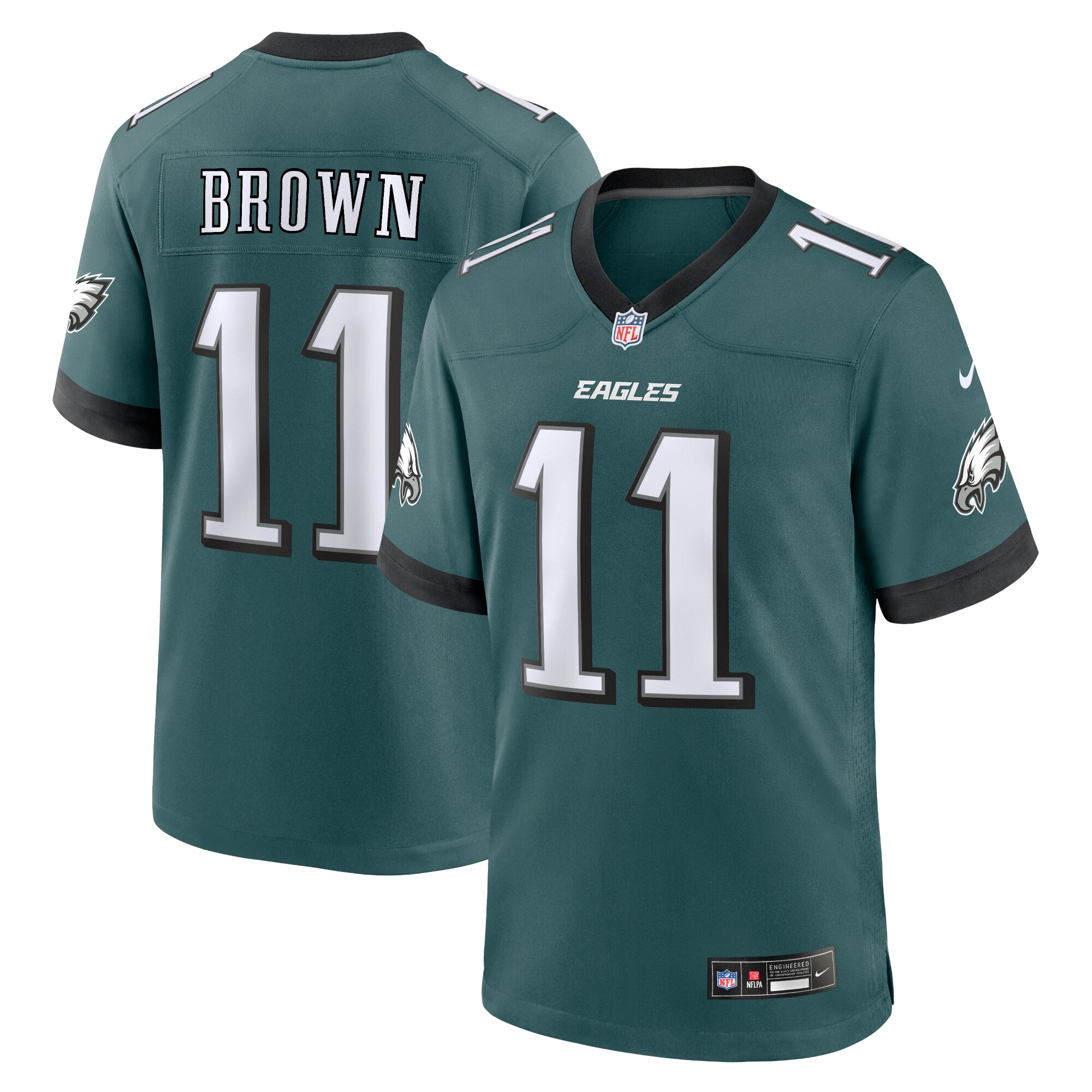 mens nike a.j. brown midnight green philadelphia eagles team game jersey | NFL Jerseys & Hats Collection at Eagles Jerseys