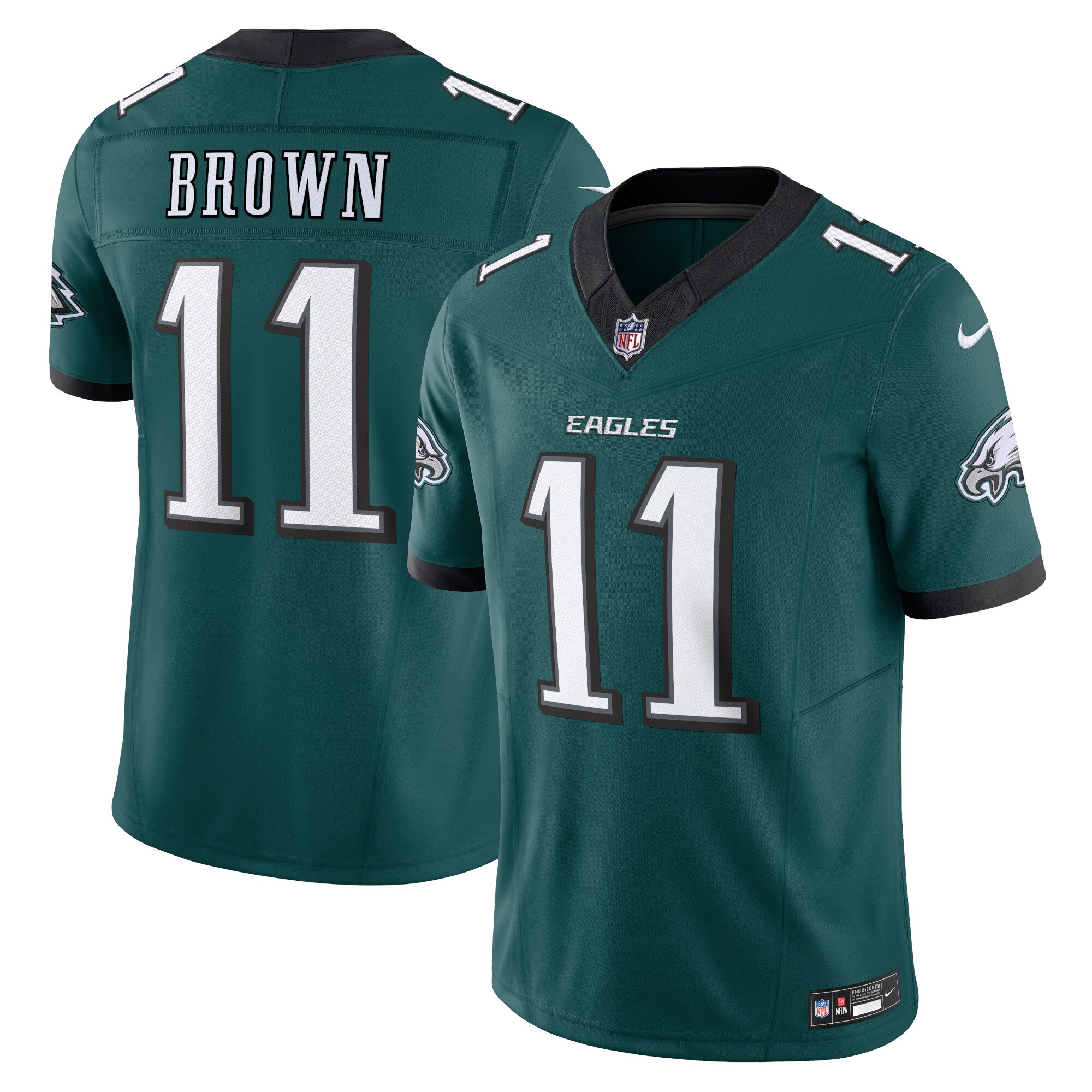 mens nike a.j. brown midnight green philadelphia eagles vapor f.u.s.e. limited jersey | NFL Jerseys & Hats Collection at Eagles Jerseys