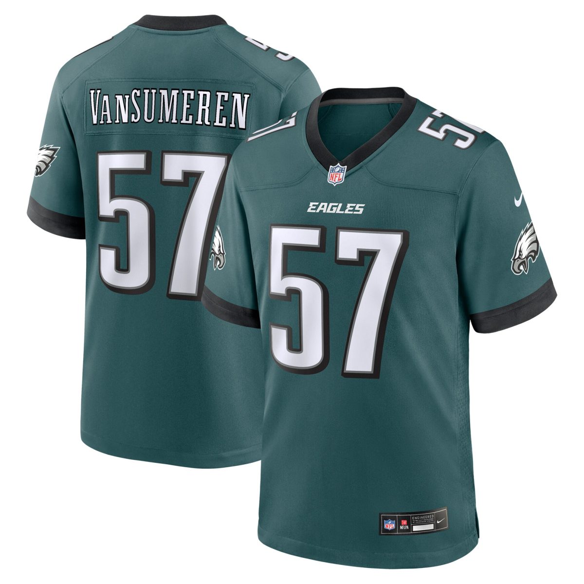 mens nike ben vansumeren midnight green philadelphia eagles team game jersey | NFL Jerseys & Hats Collection at Eagles Jerseys