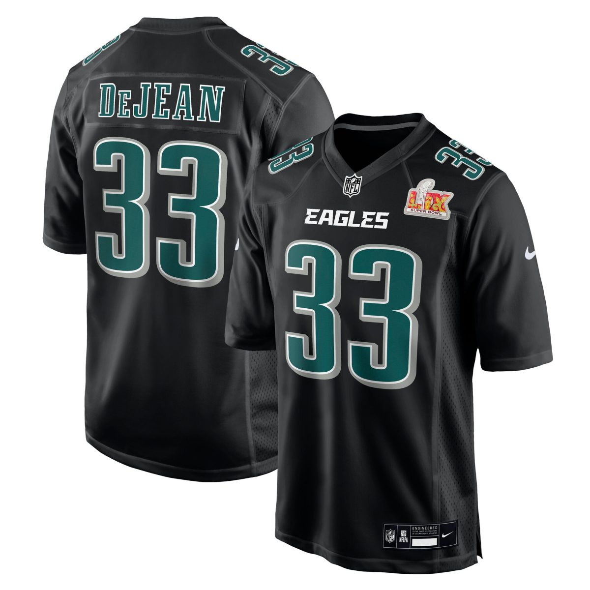 mens nike cooper dejean carbon black philadelphia eagles super bowl lix fashion game player jersey | NFL Jerseys & Hats Collection at Eagles Jerseys