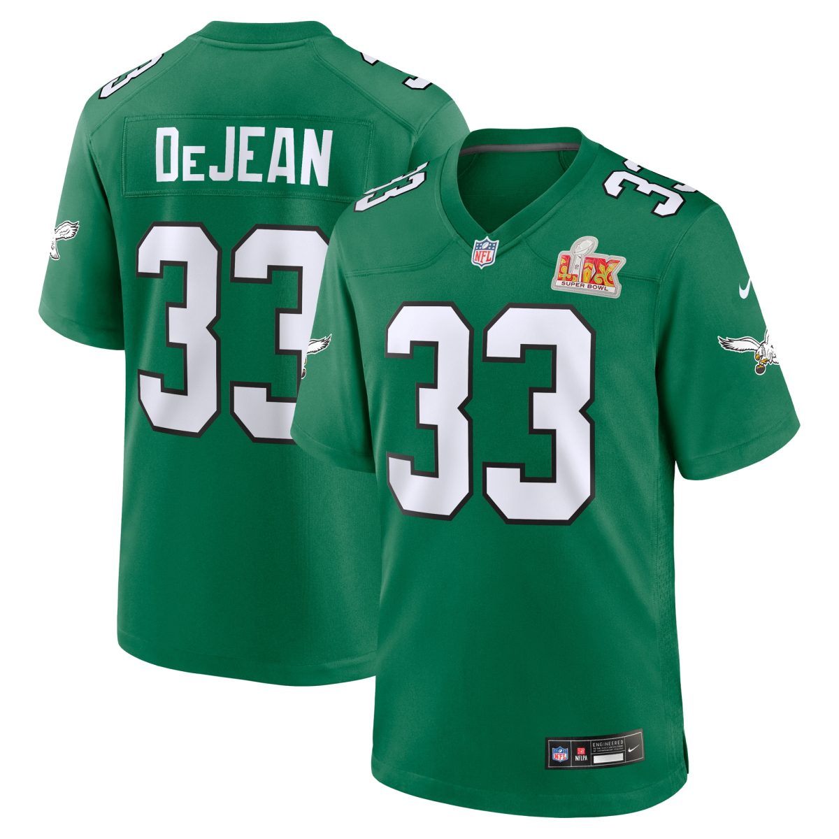 mens nike cooper dejean kelly green philadelphia eagles super bowl lix 2nd alternate game jersey | NFL Jerseys & Hats Collection at Eagles Jerseys