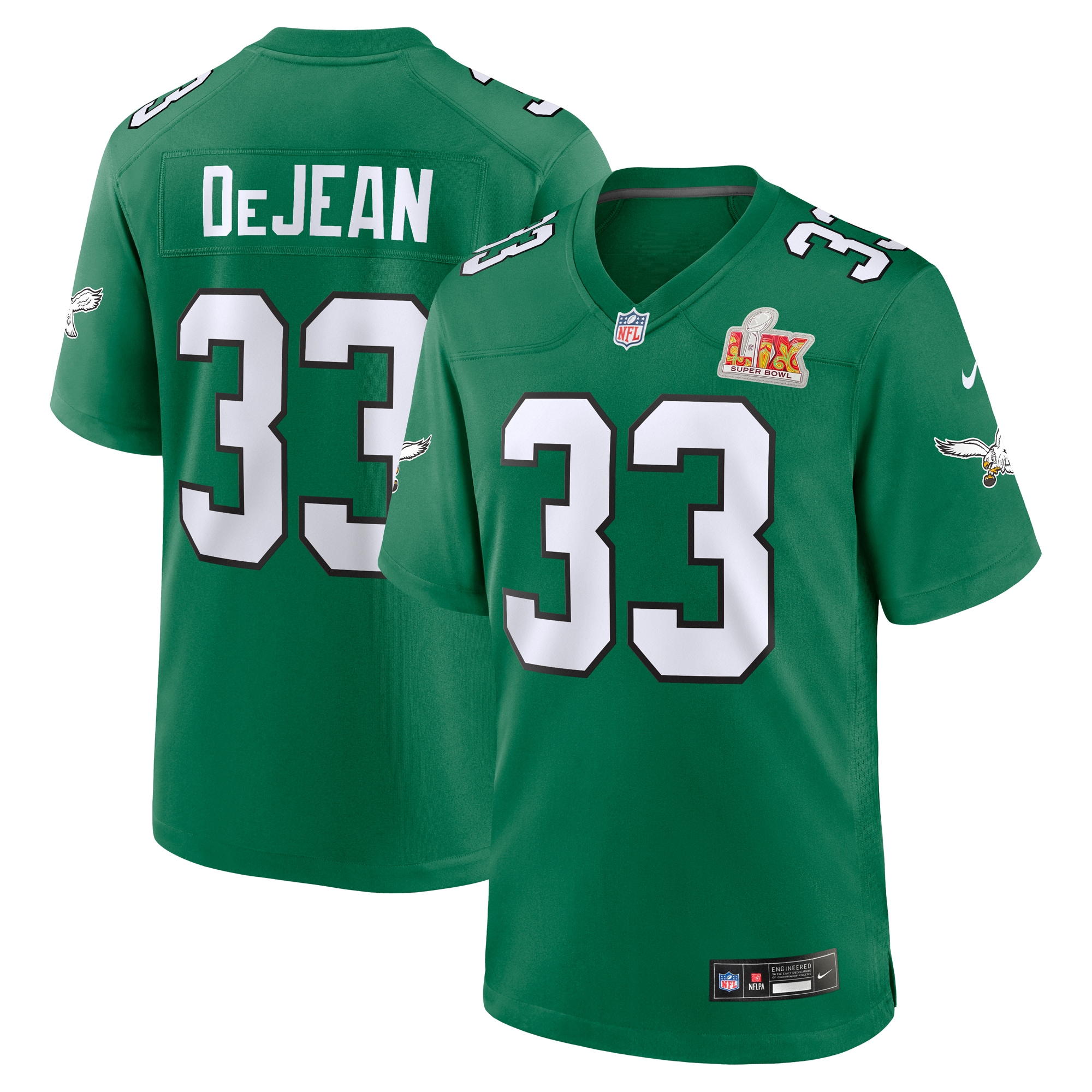 mens nike cooper dejean kelly green philadelphia eagles super bowl lix 2nd alternate game jersey | NFL Jerseys & Hats Collection at Eagles Jerseys