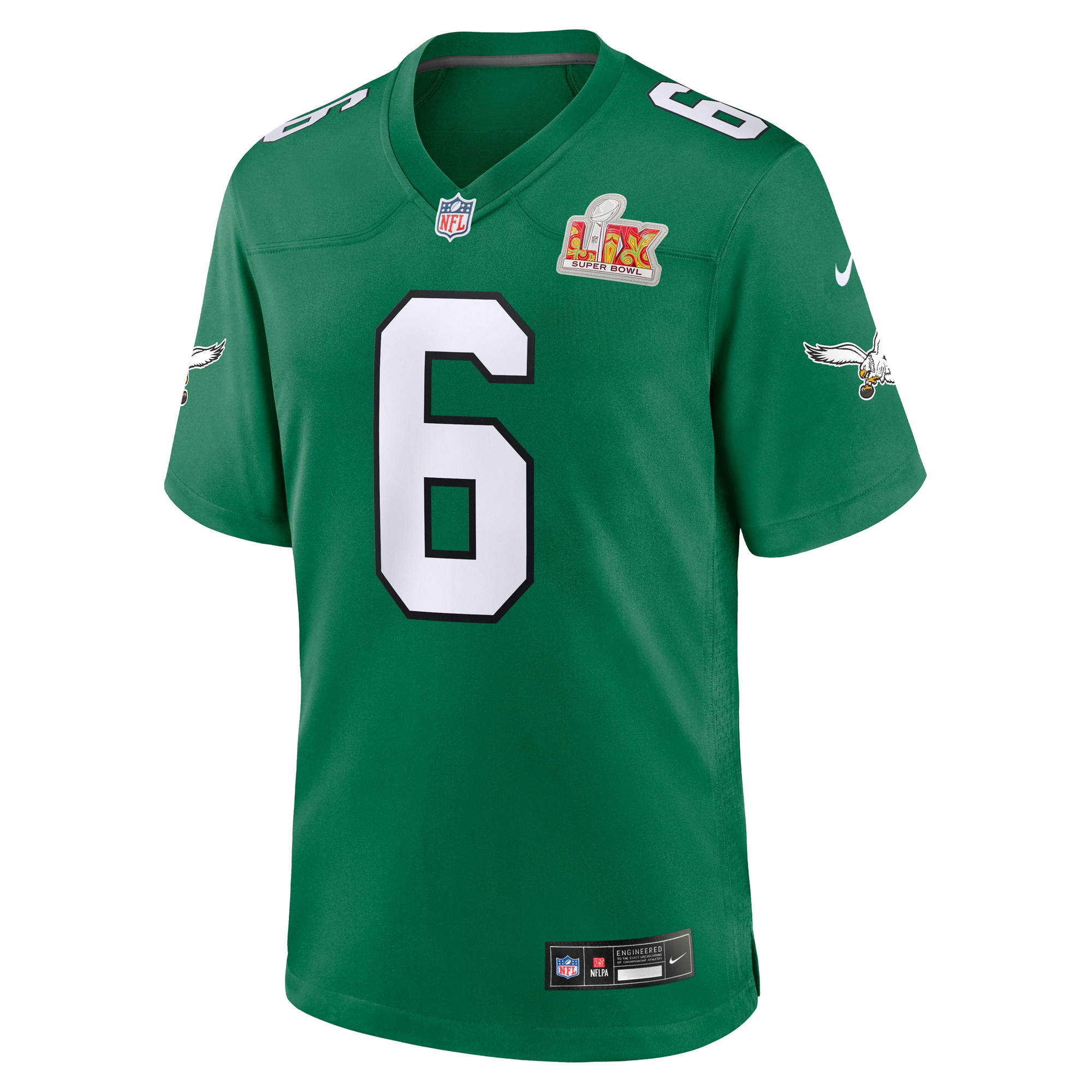 mens nike devonta smith kelly green philadelphia eagles super bowl lix 2nd alternate game jersey | NFL Jerseys & Hats Collection at Eagles Jerseys