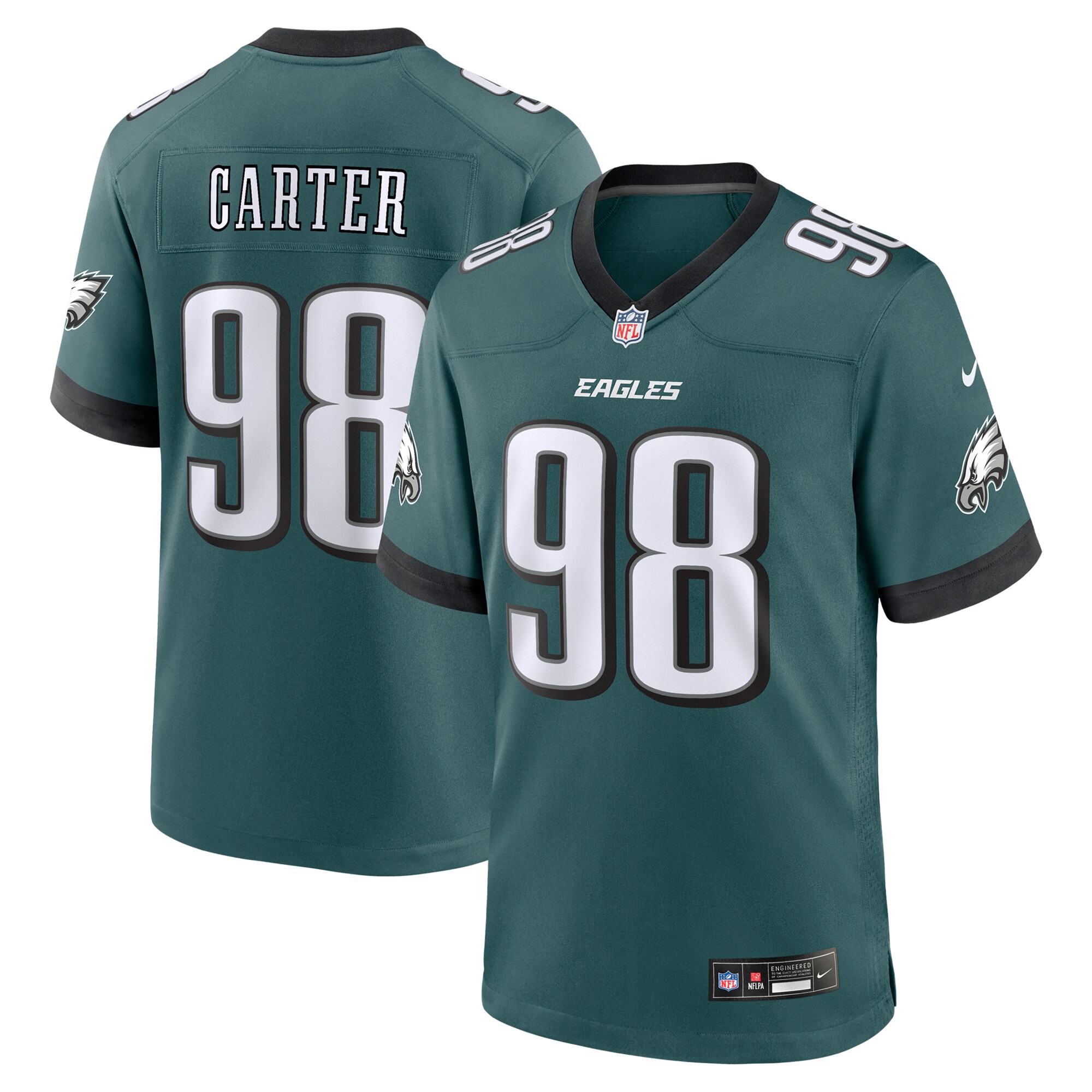 mens nike jalen carter midnight green philadelphia eagles team game jersey | NFL Jerseys & Hats Collection at Eagles Jerseys