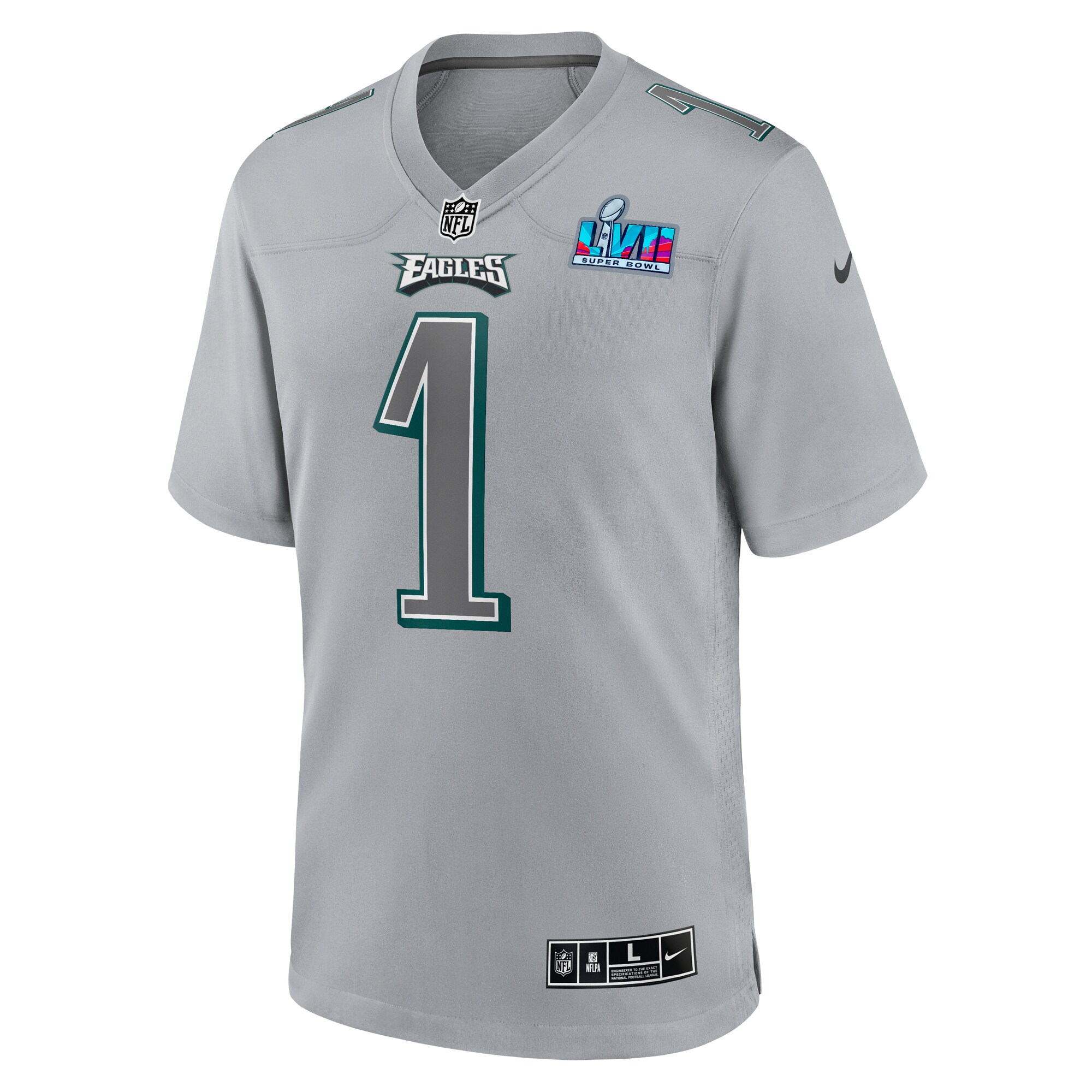 mens nike jalen hurts gray philadelphia eagles super bowl lvii patch atmosphere fashion game jersey | NFL Jerseys & Hats Collection at Eagles Jerseys