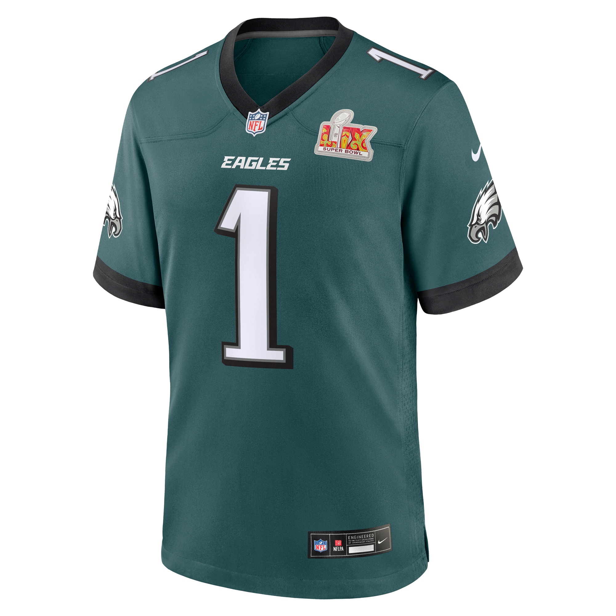 mens nike jalen hurts midnight green philadelphia eagles super bowl lix game player jersey | NFL Jerseys & Hats Collection at Eagles Jerseys
