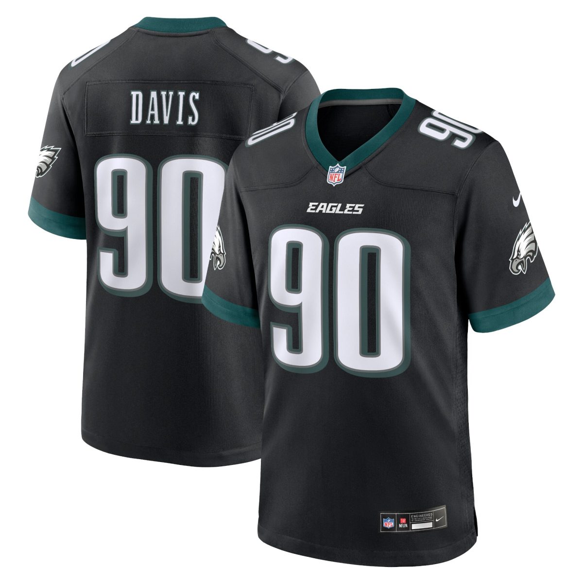 mens nike jordan davis black philadelphia eagles alternate game jersey | NFL Jerseys & Hats Collection at Eagles Jerseys
