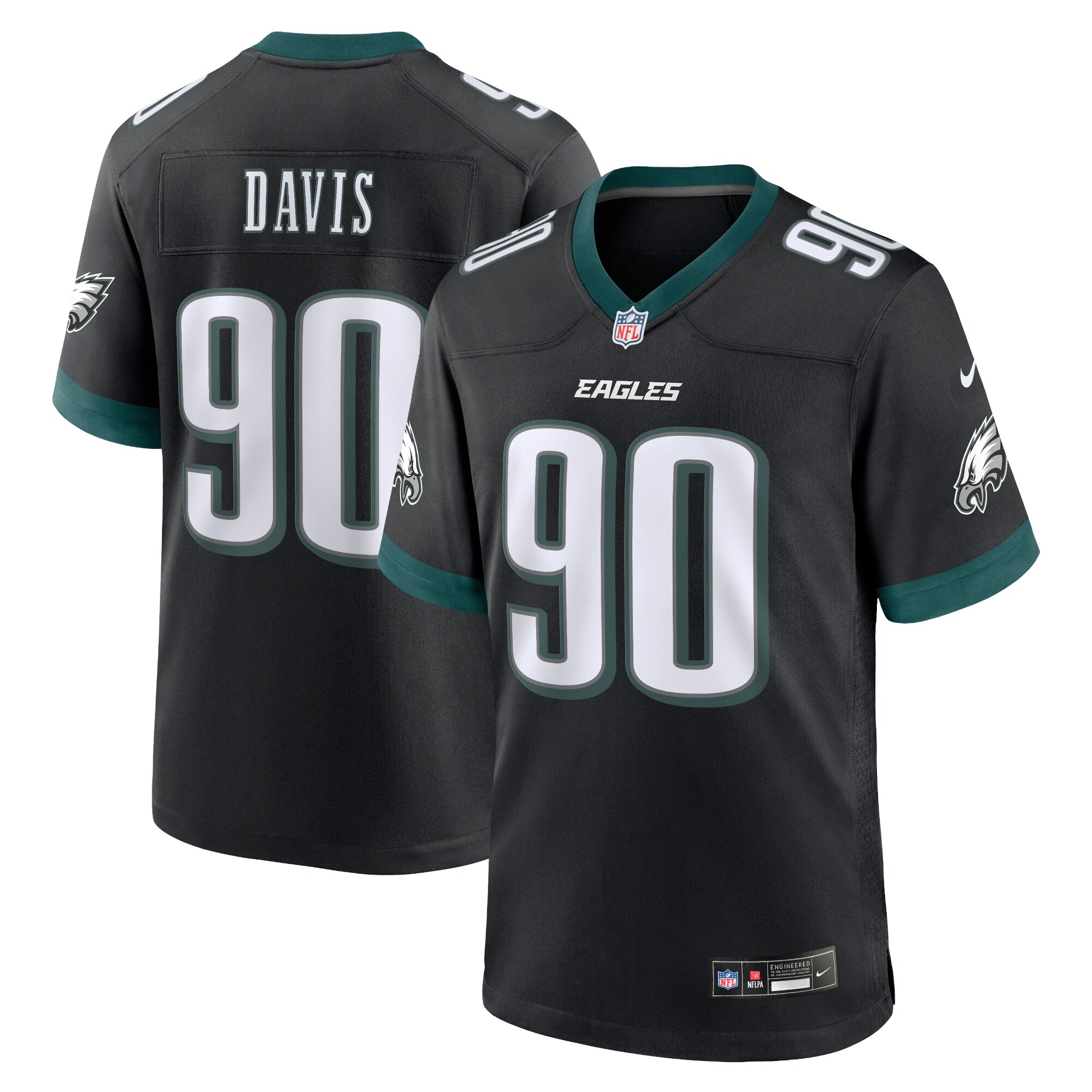 mens nike jordan davis black philadelphia eagles alternate game jersey | NFL Jerseys & Hats Collection at Eagles Jerseys