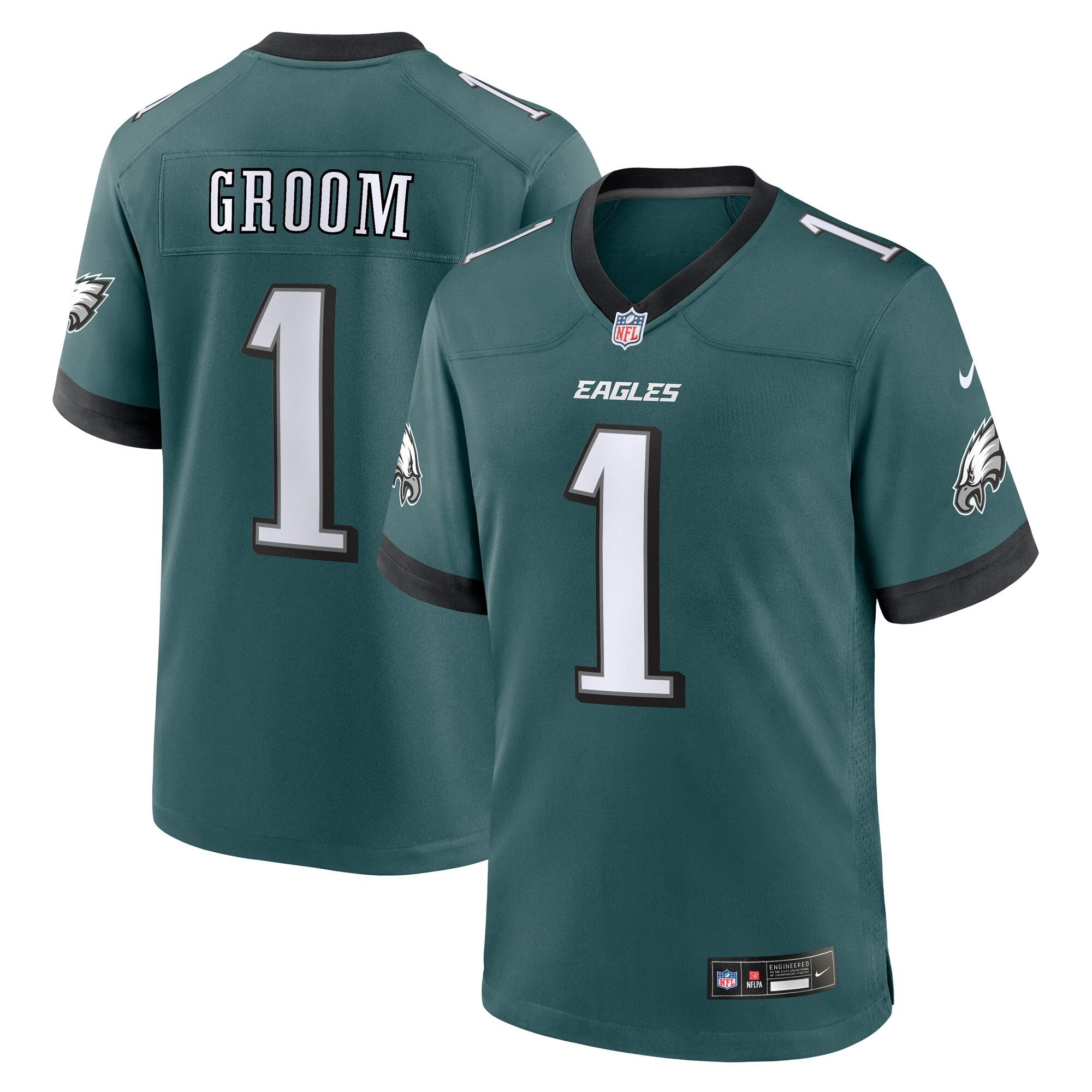 mens nike number 1 groom midnight green philadelphia eagles game jersey | NFL Jerseys & Hats Collection at Eagles Jerseys