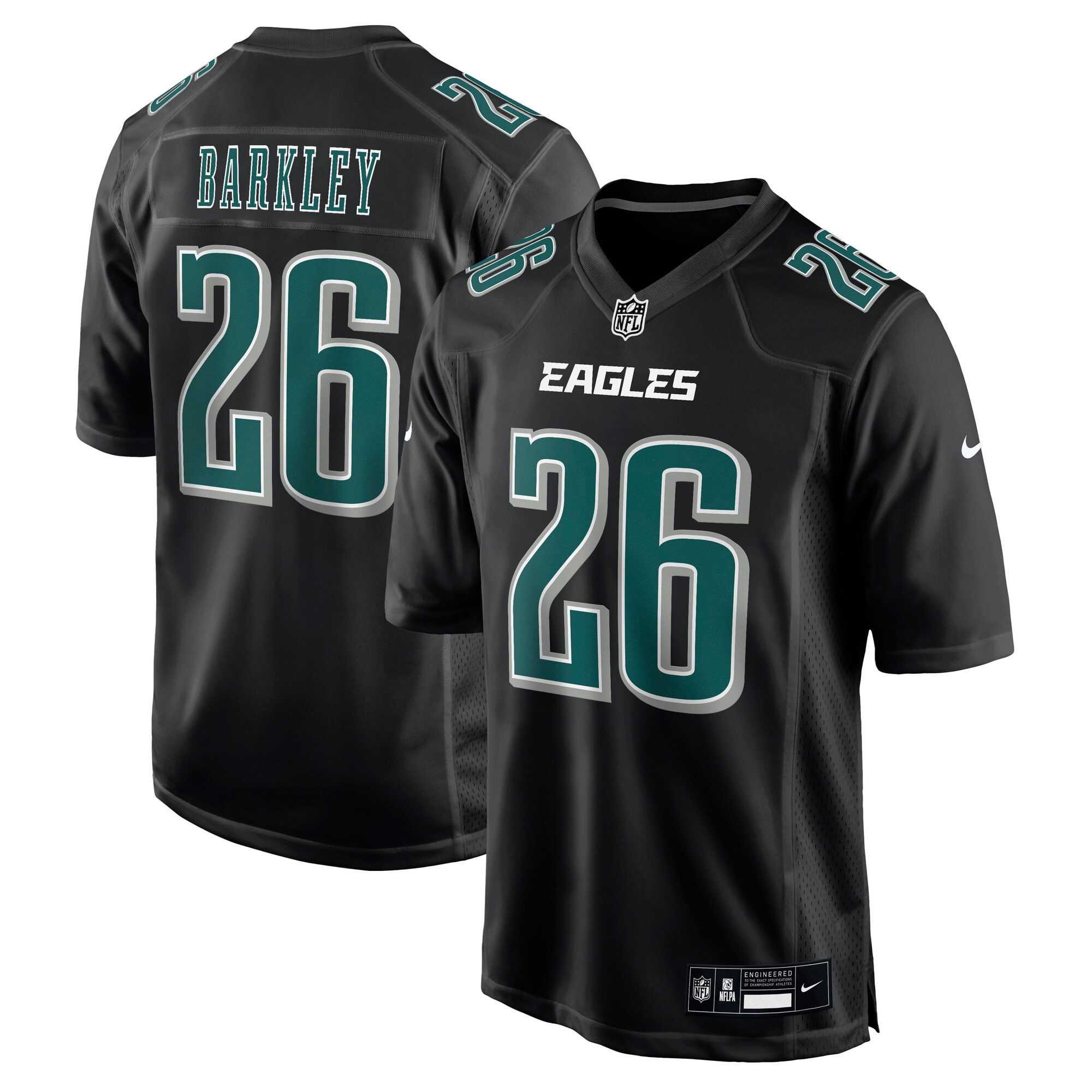 mens nike saquon barkley carbon black philadelphia eagles fashion game jersey | NFL Jerseys & Hats Collection at Eagles Jerseys