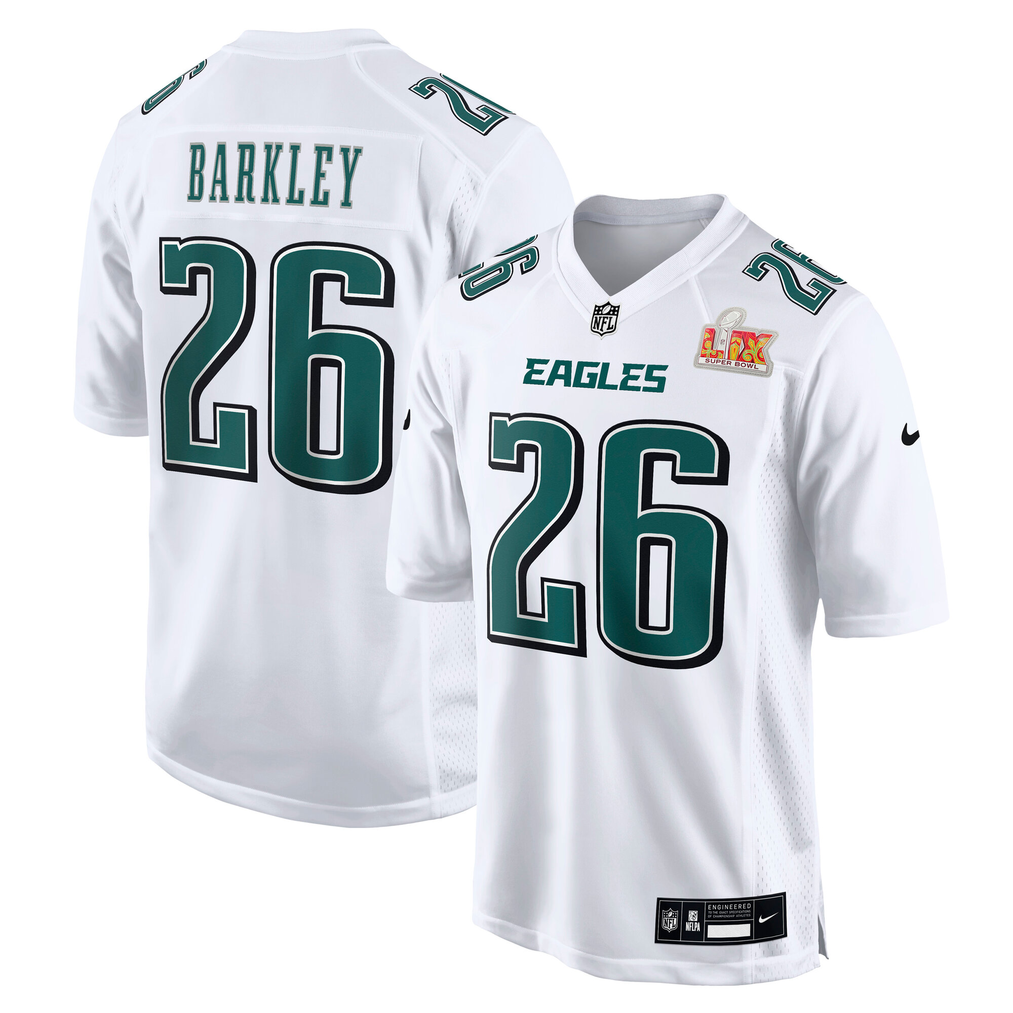 mens nike saquon barkley tundra white philadelphia eagles super bowl lix fashion game player jersey | NFL Jerseys & Hats Collection at Eagles Jerseys